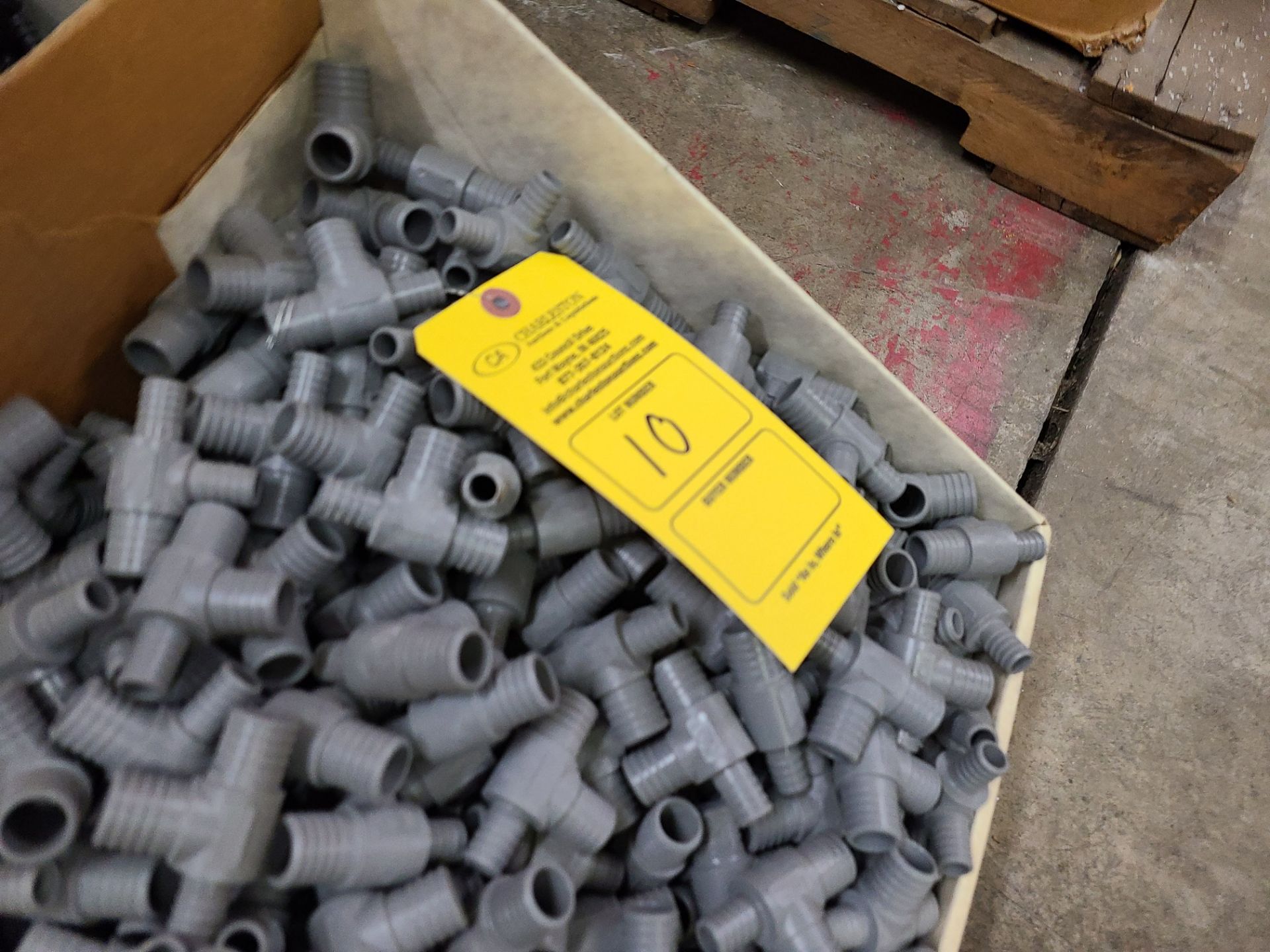 PALLET OF VARIOUS PVC COUPLINGS INSERTS ADAPTERS ETC