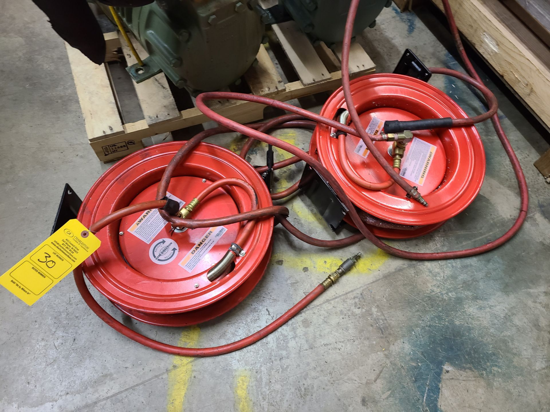 (2) GLOBAL AIR HOSE REEL