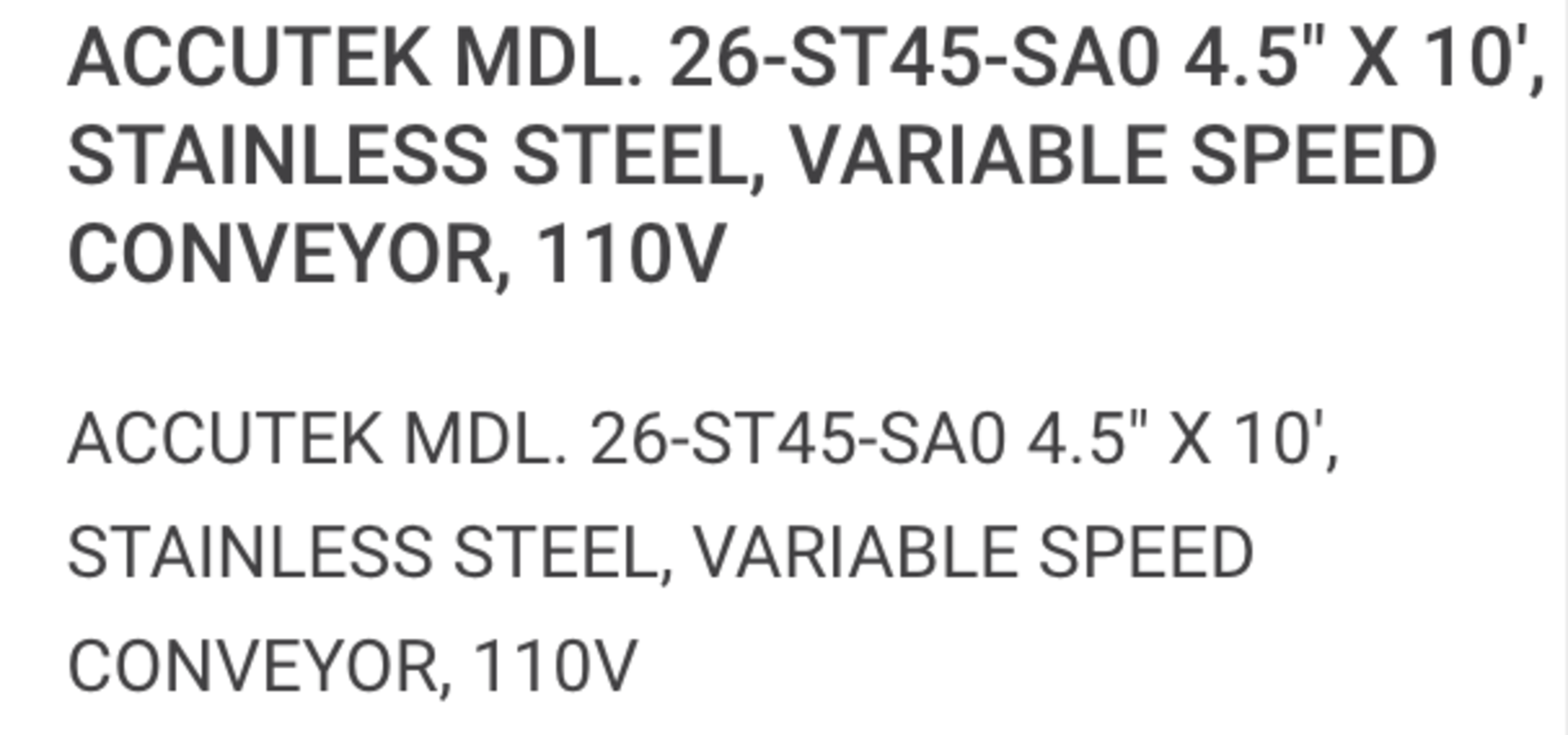 Variable Speed Conveyor - Image 10 of 13