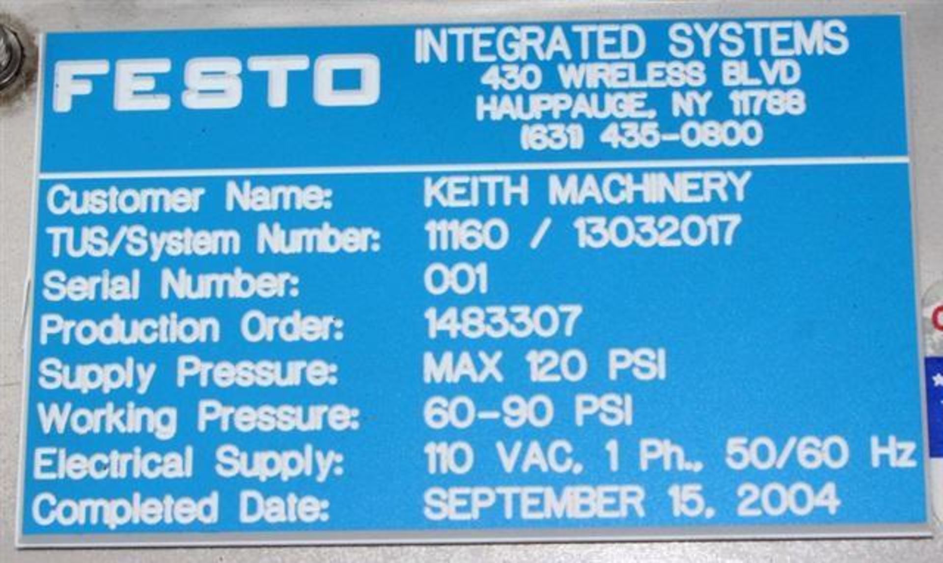 Keith/Festo Twin Head Stainless Liquid Filler - Image 6 of 10
