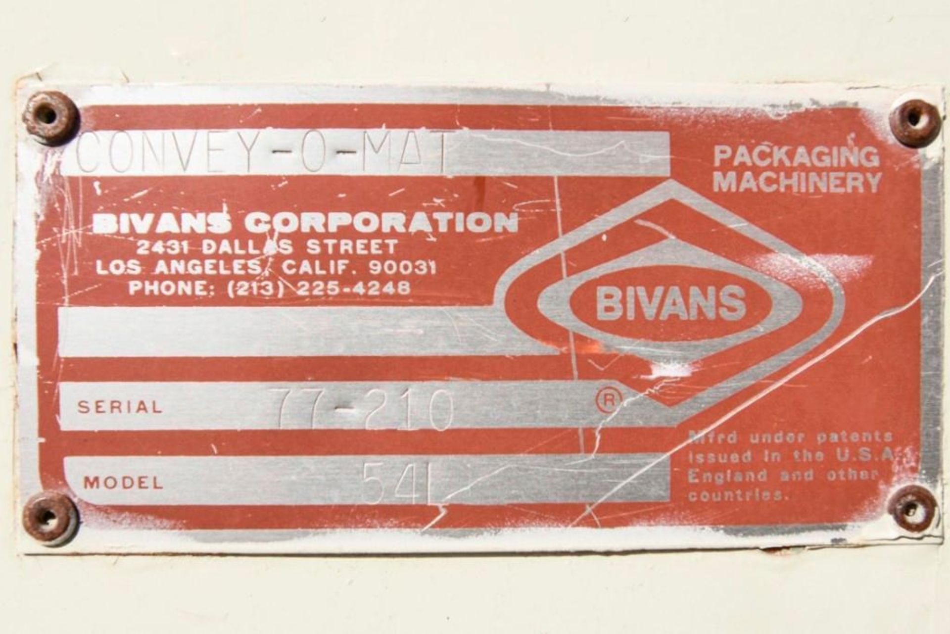 Bivans Model 54L Convey- O- Mat - Image 4 of 6