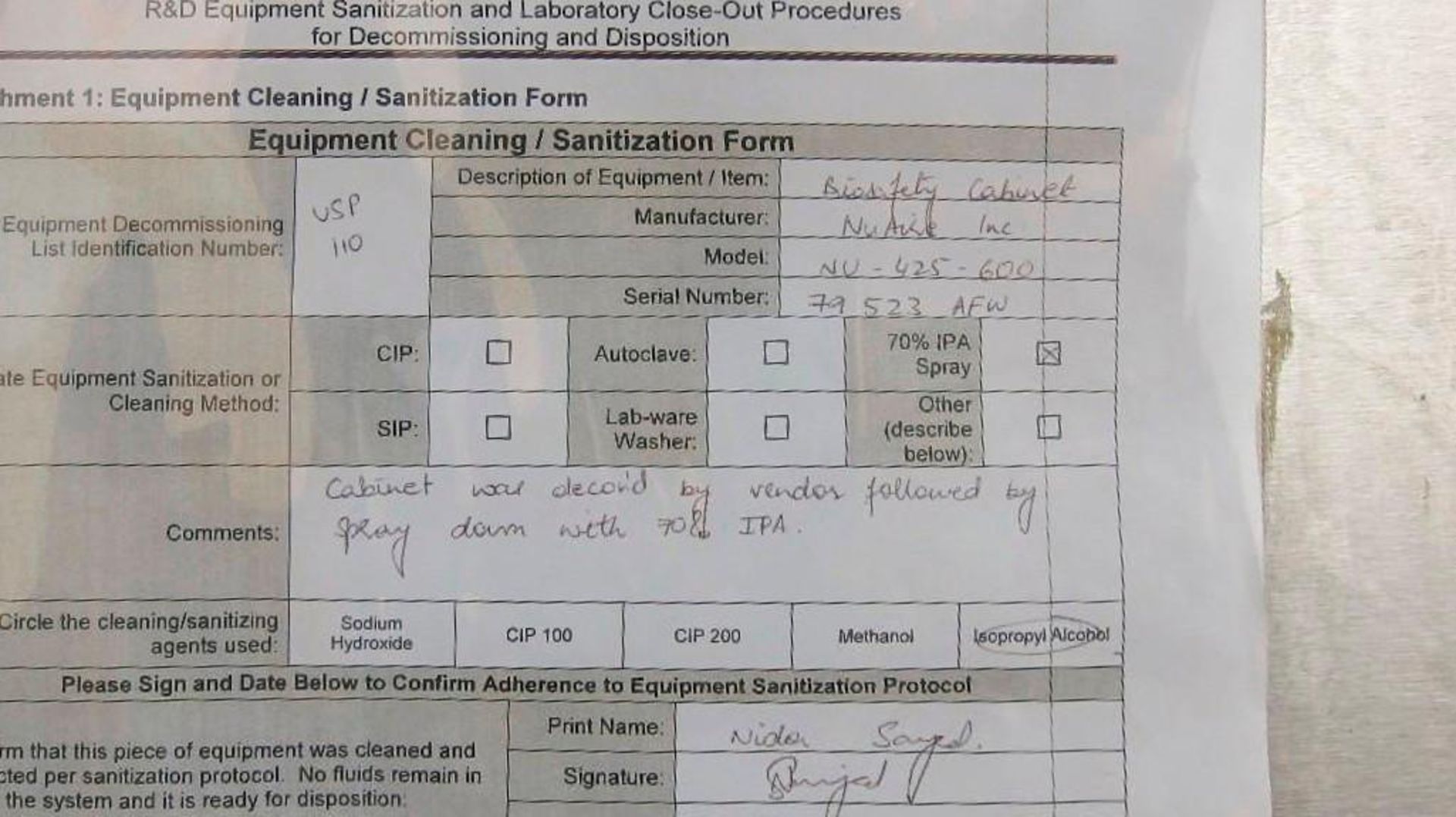 Nuaire Biological Safety Cabinet - Image 8 of 8