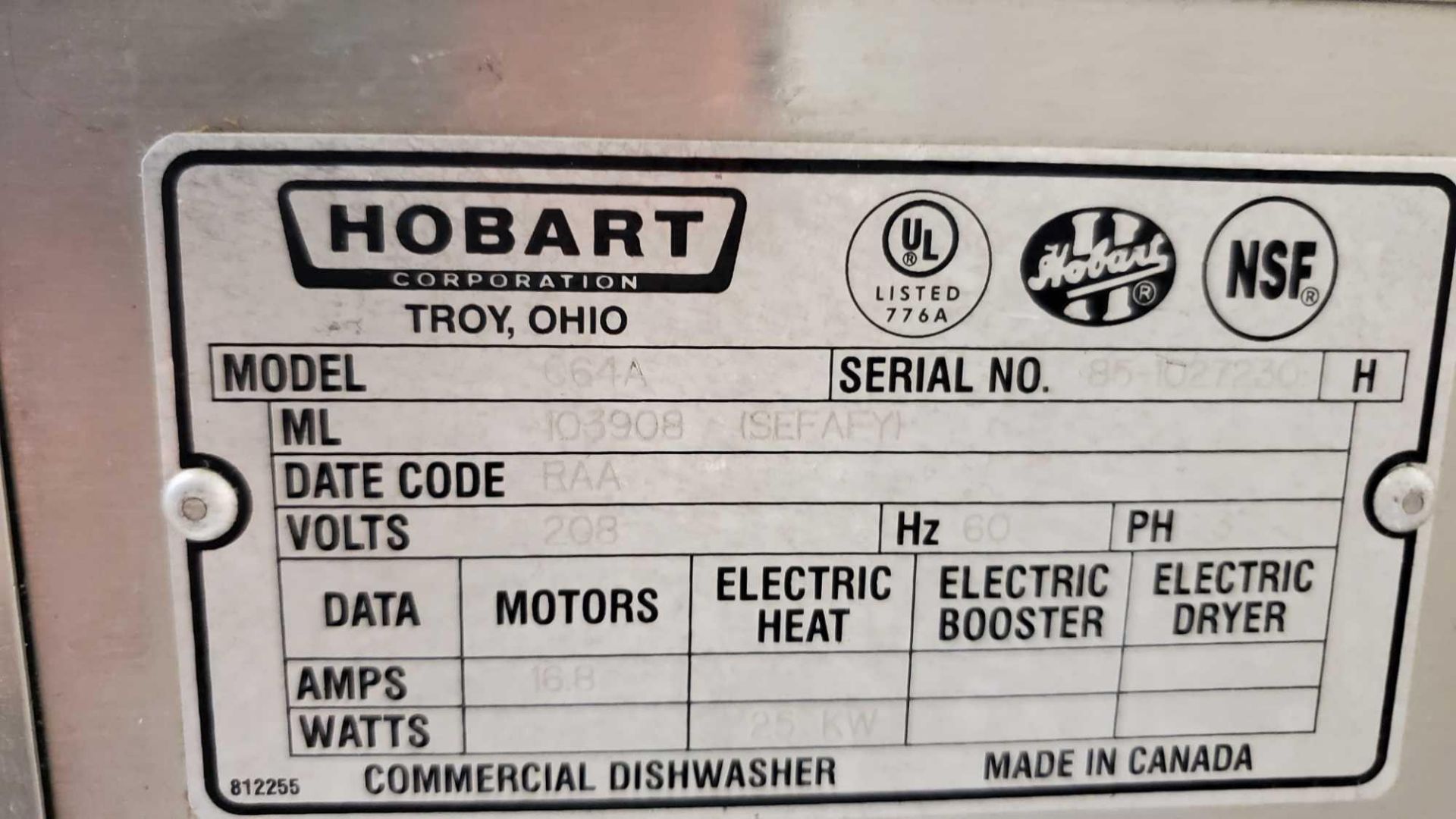 Hobart Tray Washer C64A - Image 12 of 12