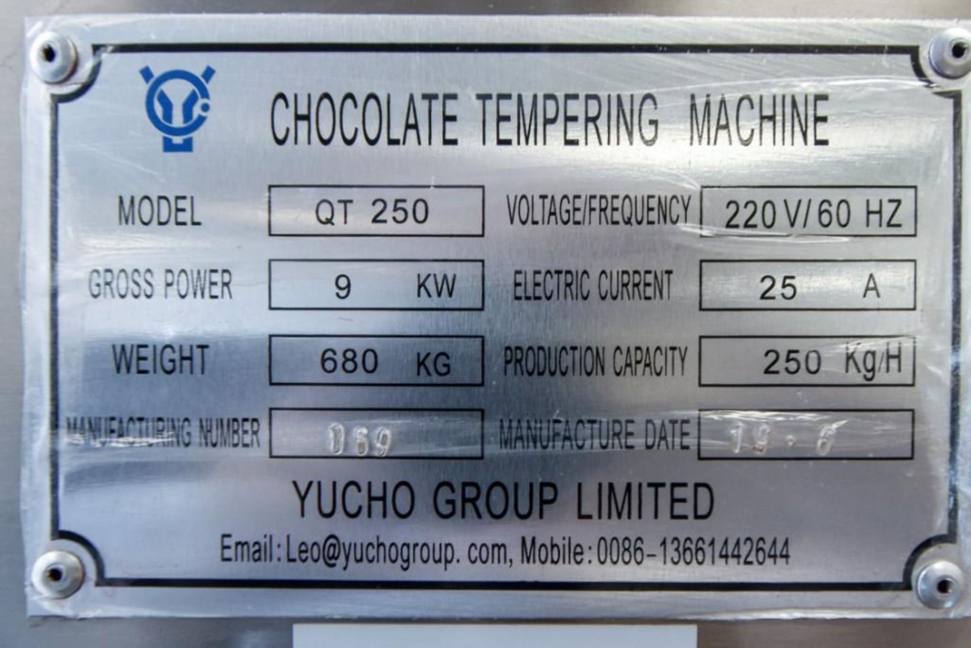 Chocolate Tempering Machine Yucho Group Limited QT 250 - Image 5 of 5