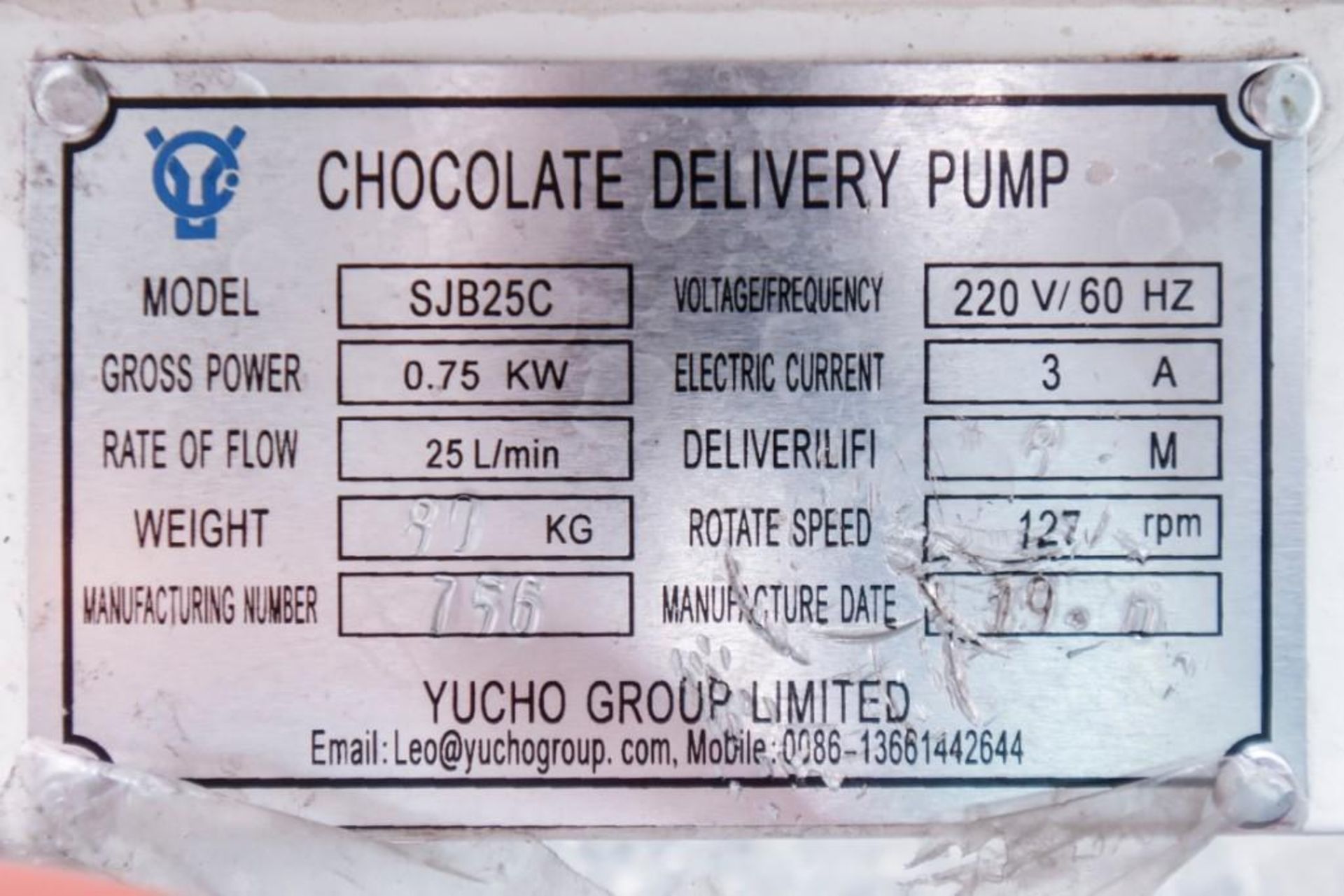 Chocolate Delivery Pump Yucho Group - Image 3 of 6