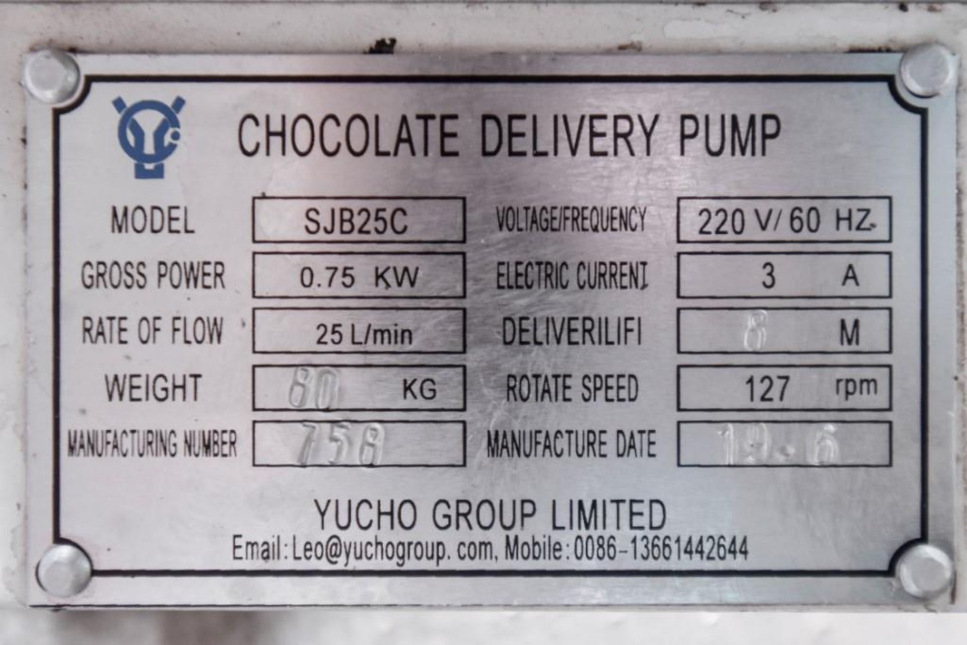 Chocolate Delivery Pump Yucho Group - Image 4 of 4