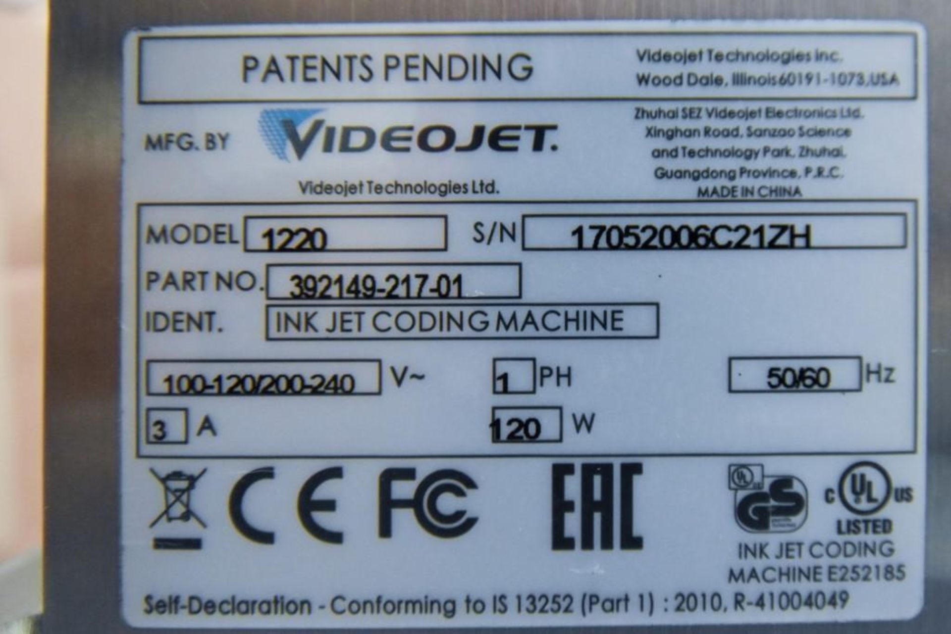 VideoJet 1220 Printer - Image 3 of 3