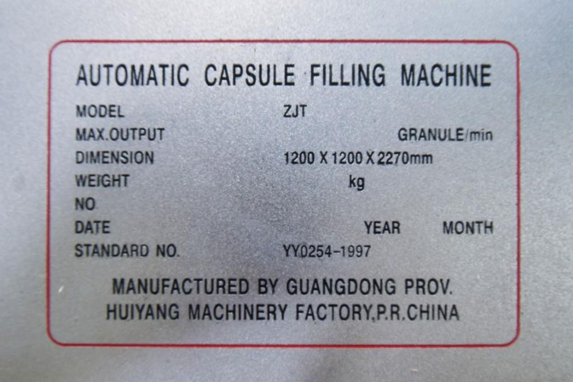 ZJT 900 Fully Automatic Encapsulation Machine Partially Incomplete - Image 13 of 13