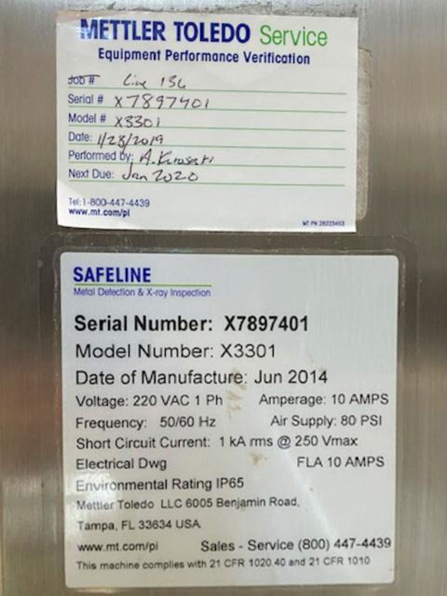 Safeline Mettler Toledo X- Ray Inspection Machine X3301 - Image 4 of 4