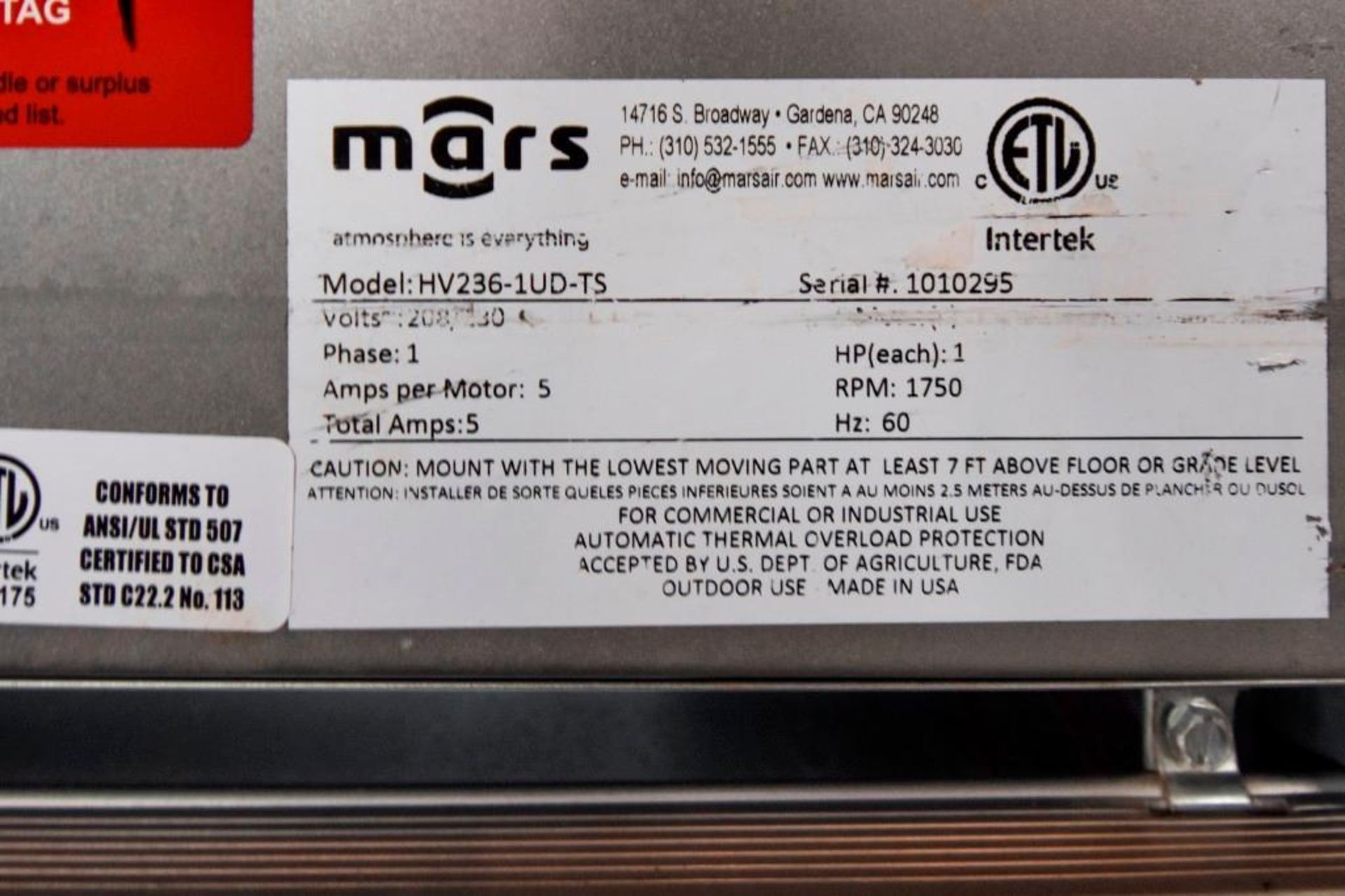 Mars Air Blower/ Air Curtain - Image 4 of 4