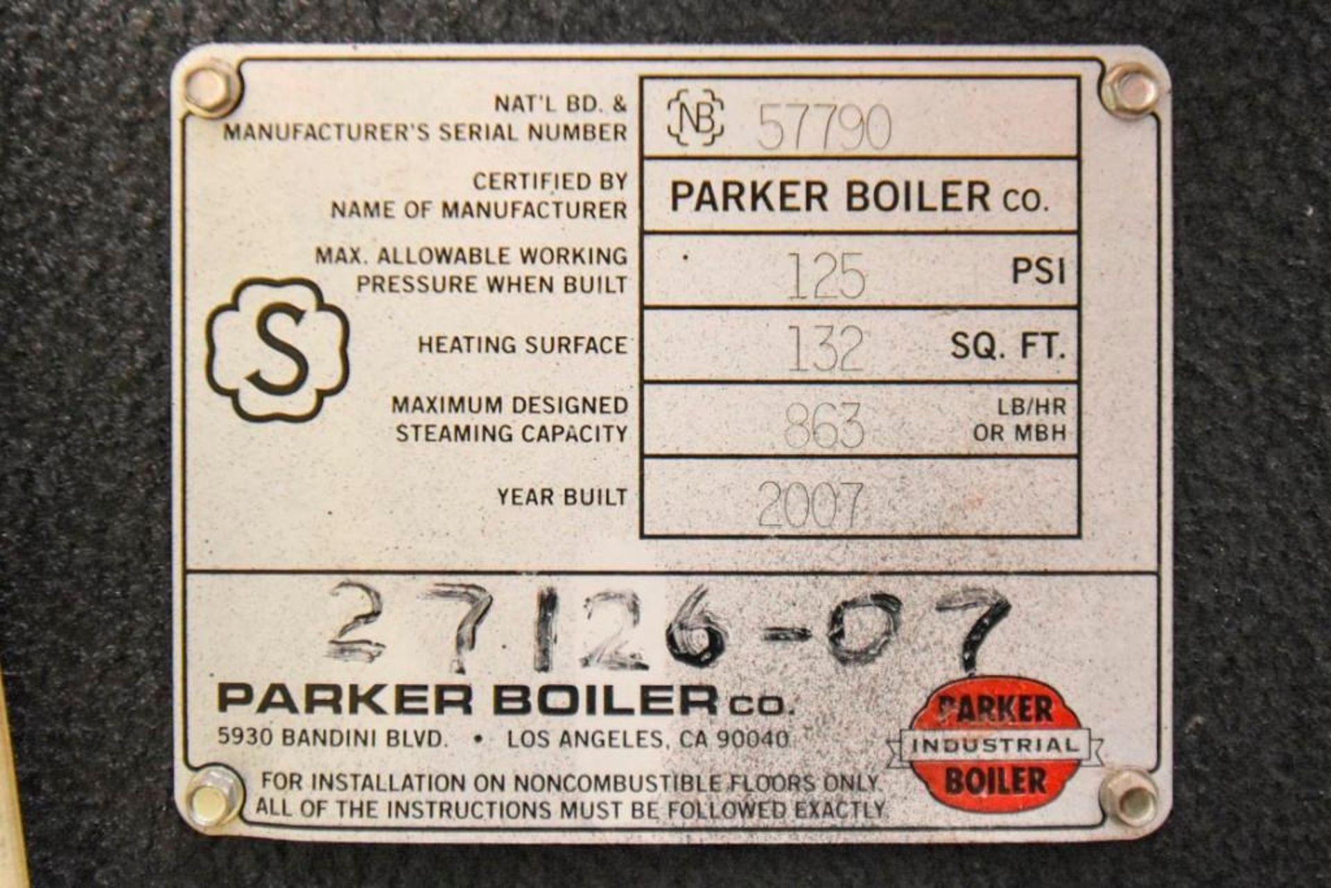 Parker Industrial Steam Boiler - Image 9 of 9