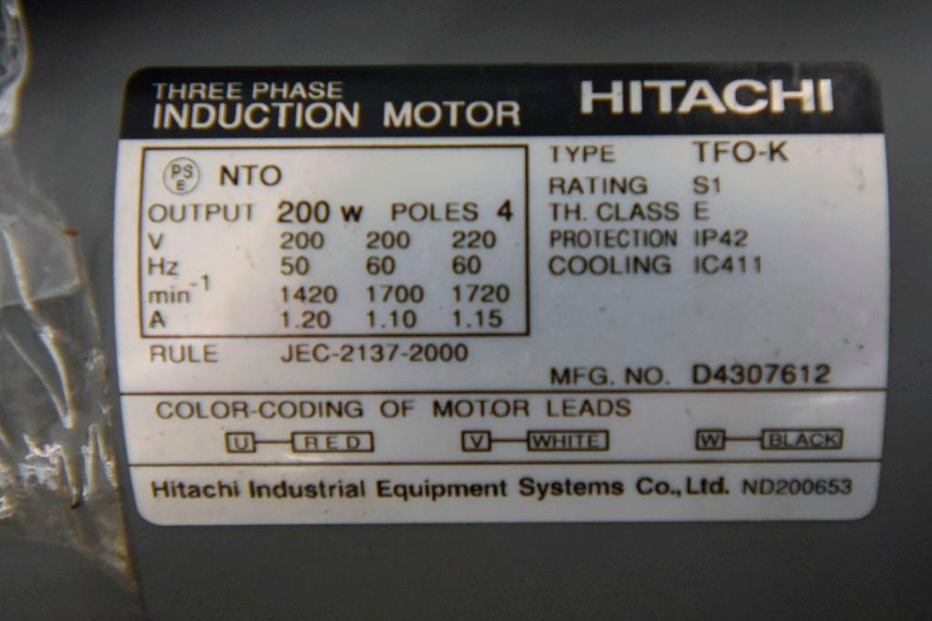 Hitachi Induction Motor - Image 5 of 5