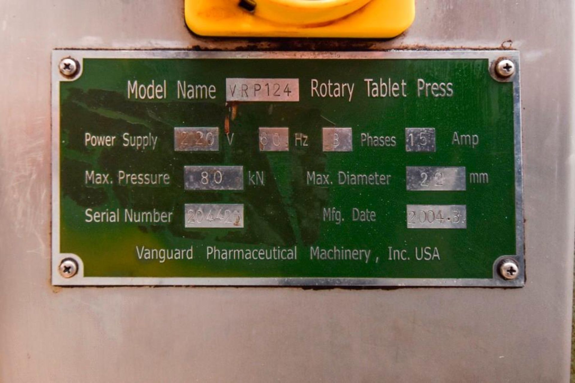 Vanguard Rotary Tablet Press VRP124 - Image 9 of 9