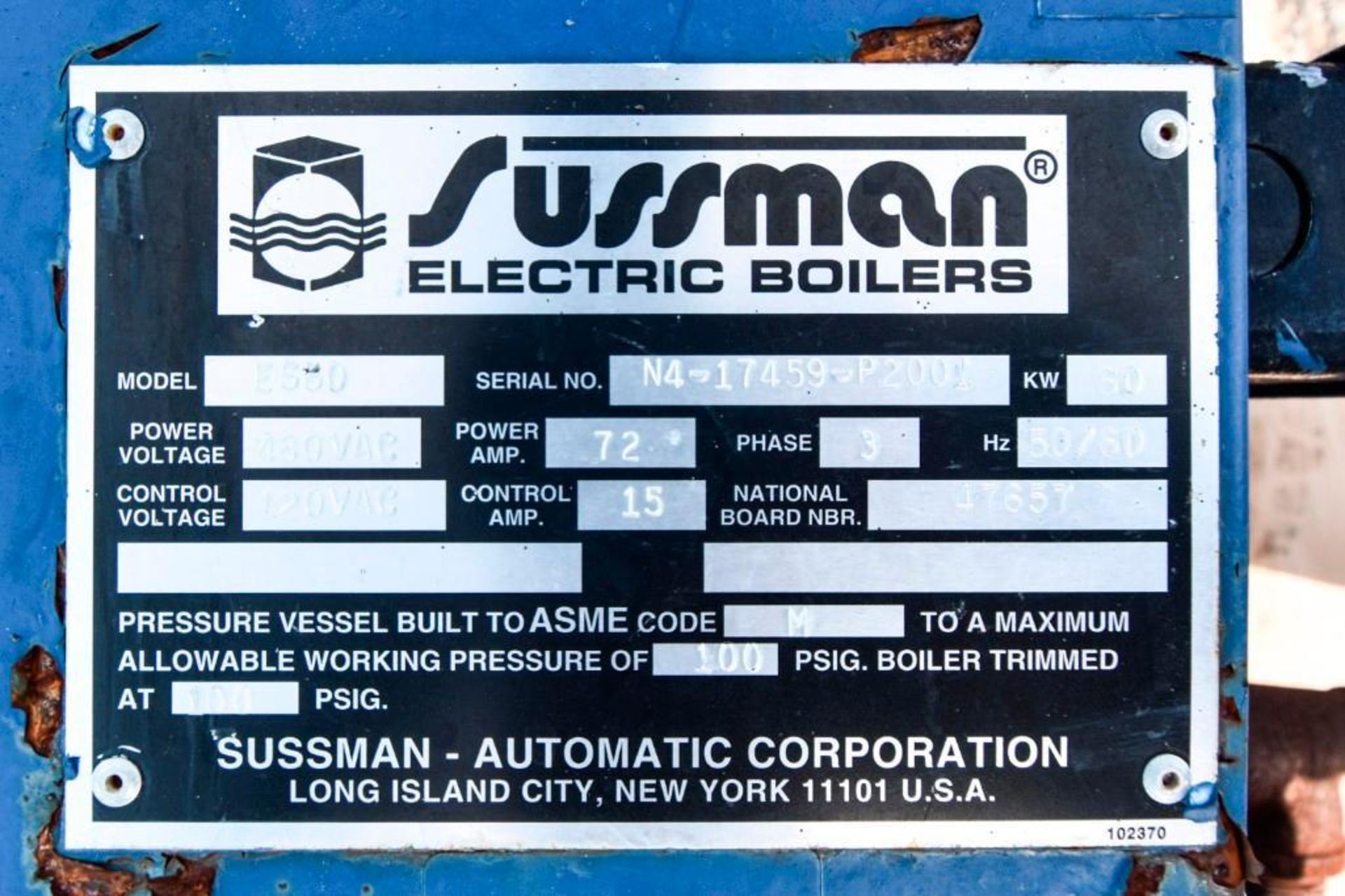 Sussman Electric Steam Boiler Model: ES60 - Image 8 of 8