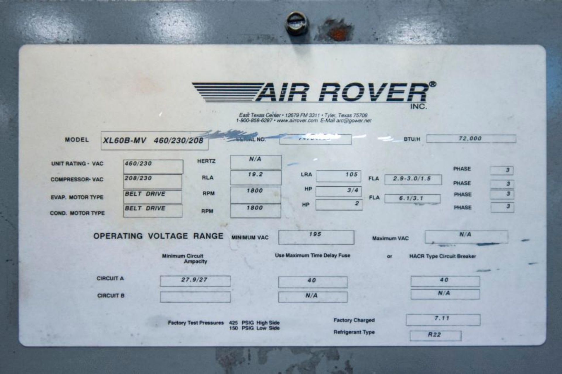 Air Rover Portable AC System XL60B-MV - Image 9 of 9