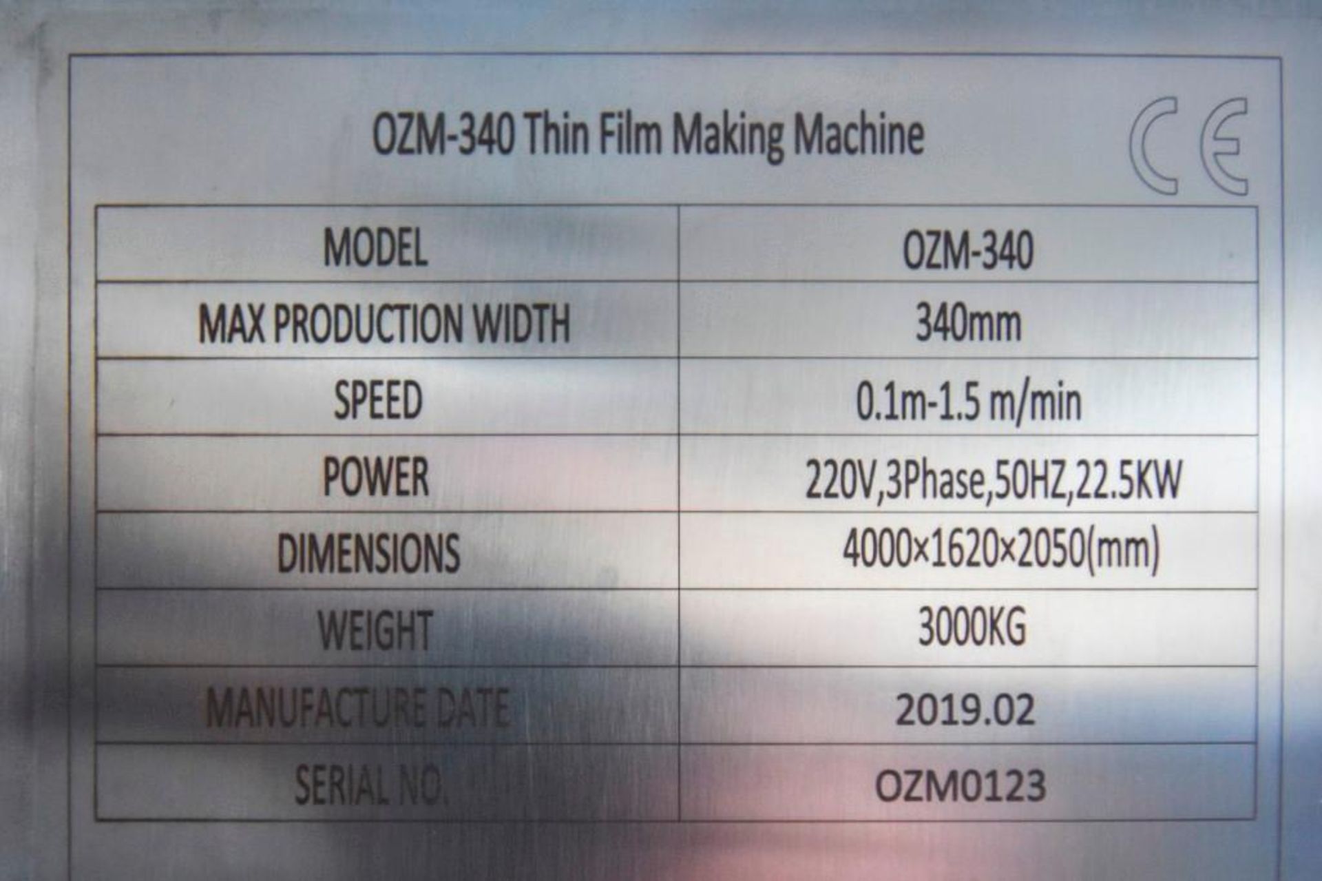 NEW- SHANGHAI ALIGNED Machinery Thin Film Making Machine OZM-340  with Slitting Machine KFG-38 - Image 17 of 34