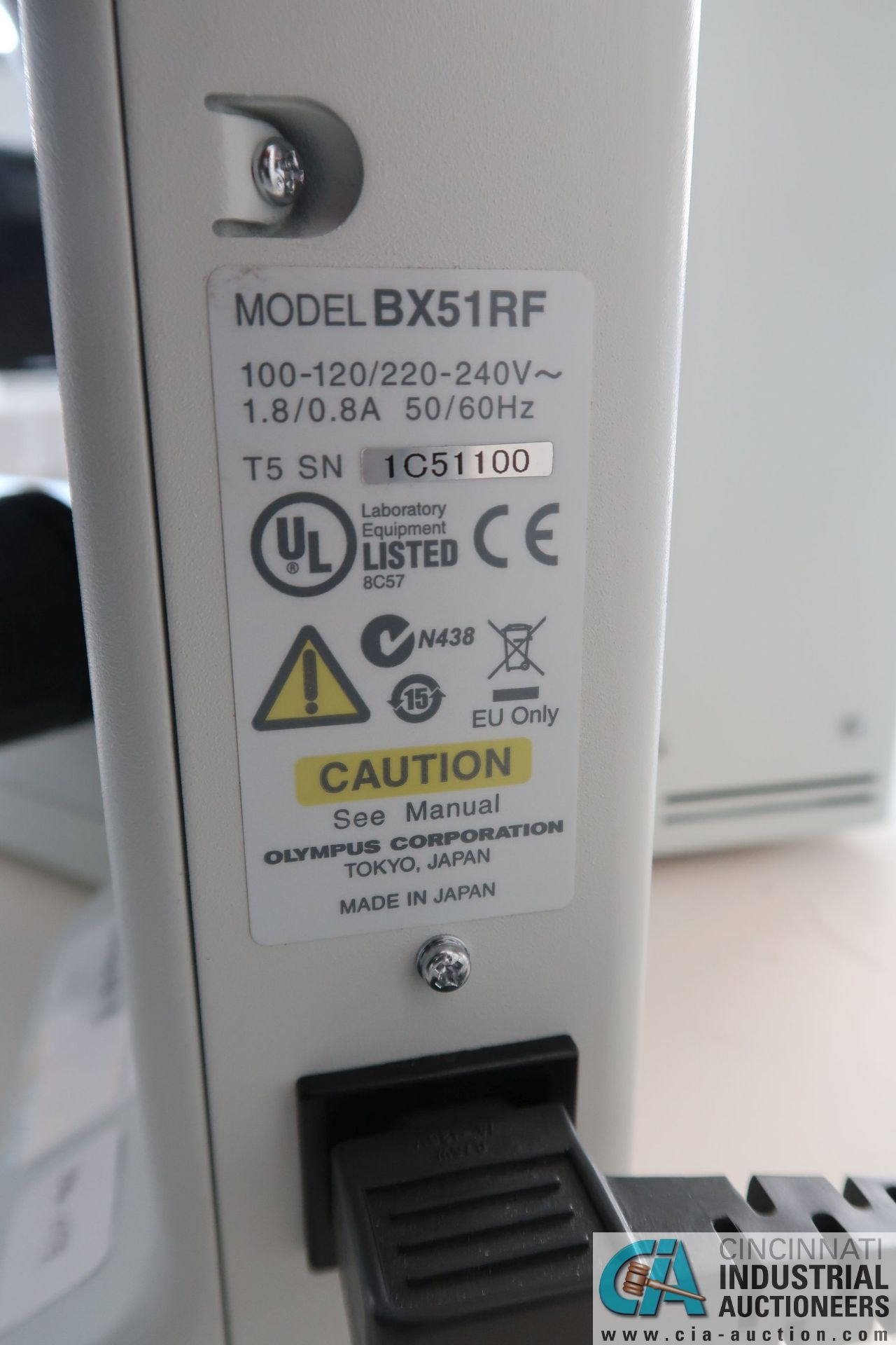 OLYMPUS BX51RF MICROSCOPE WITH TRINOCULAR HEAD; S/N IC51100 WITH PC - Image 5 of 5