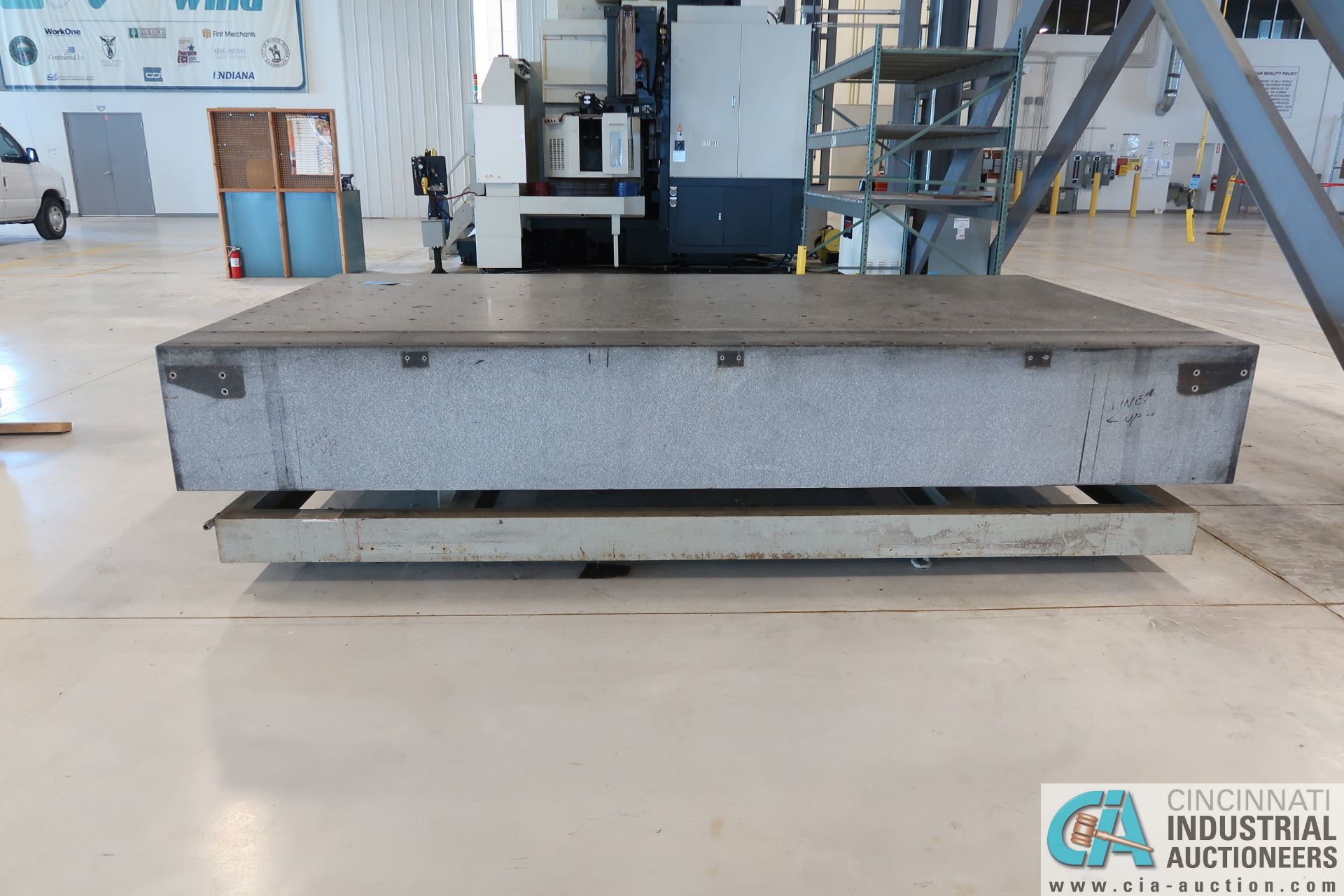 71" X 132" X 18" DRILLCO & TAPPED GRANITE SURFACE PLATE WITH STAND - Image 3 of 3