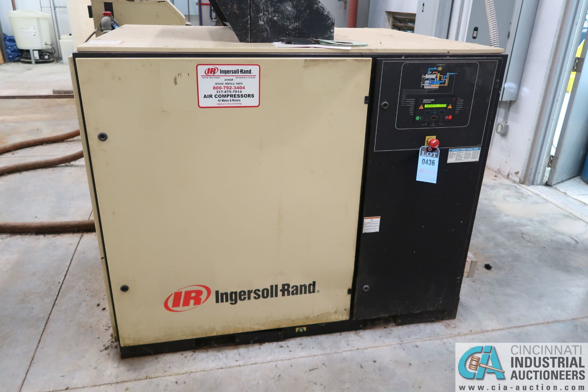 50 HP INGERSOLL RAND MODEL UP6-50 AIR COMPRESSOR; S/N PG2506U06128, 125 PSIG, 12,390 LOAD HOURS,