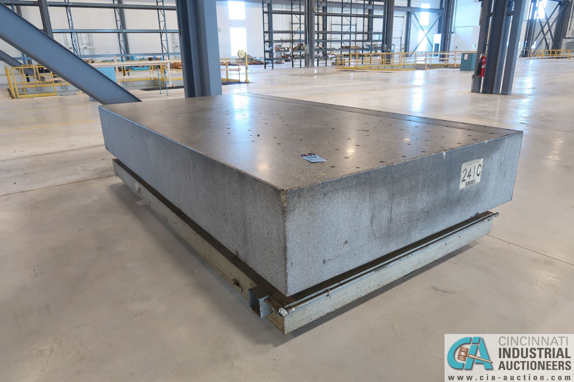 71" X 132" X 18" DRILLCO & TAPPED GRANITE SURFACE PLATE WITH STAND