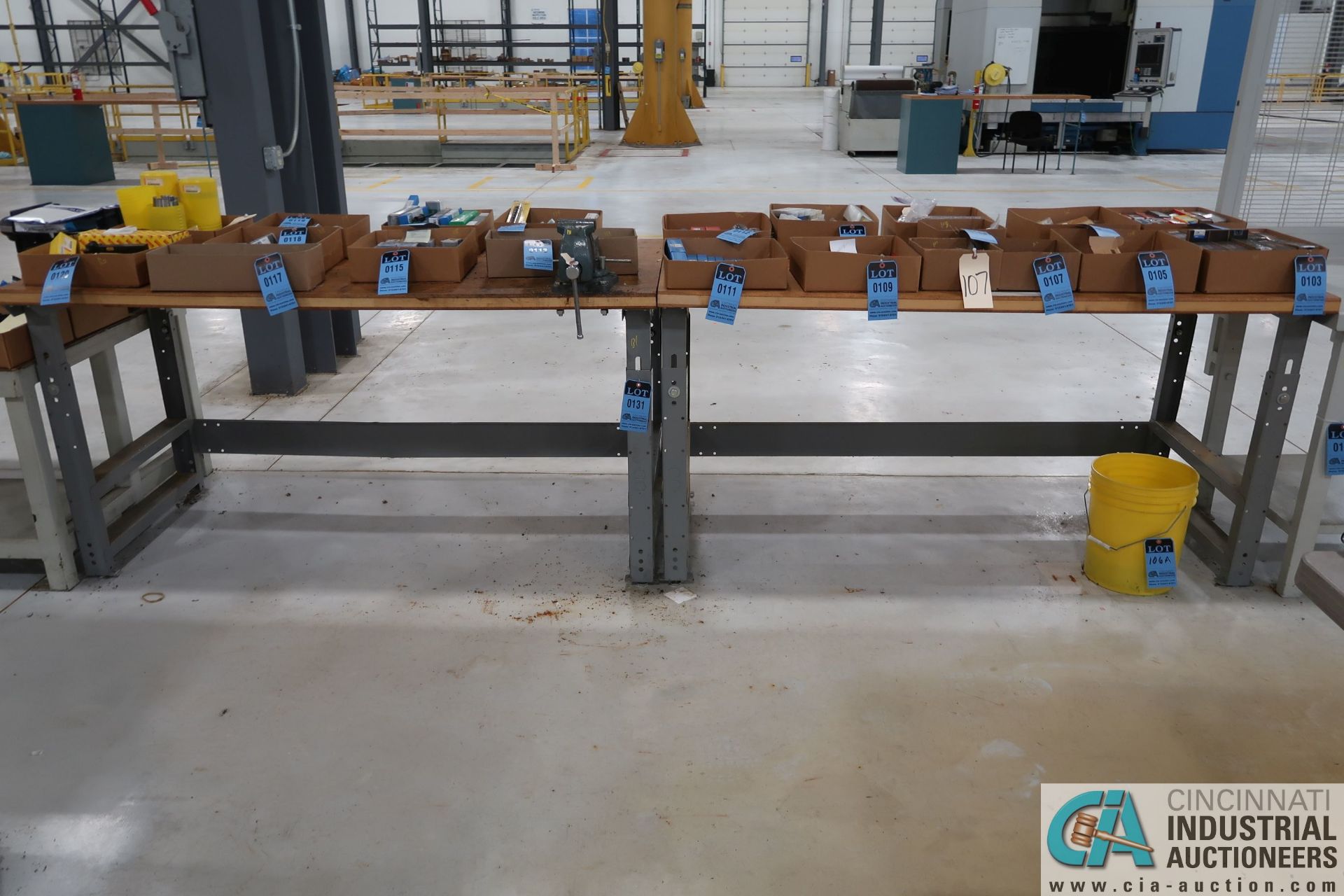 72" X 34" STEEL FRAME BENCHES WITH 4" BENCH VISE