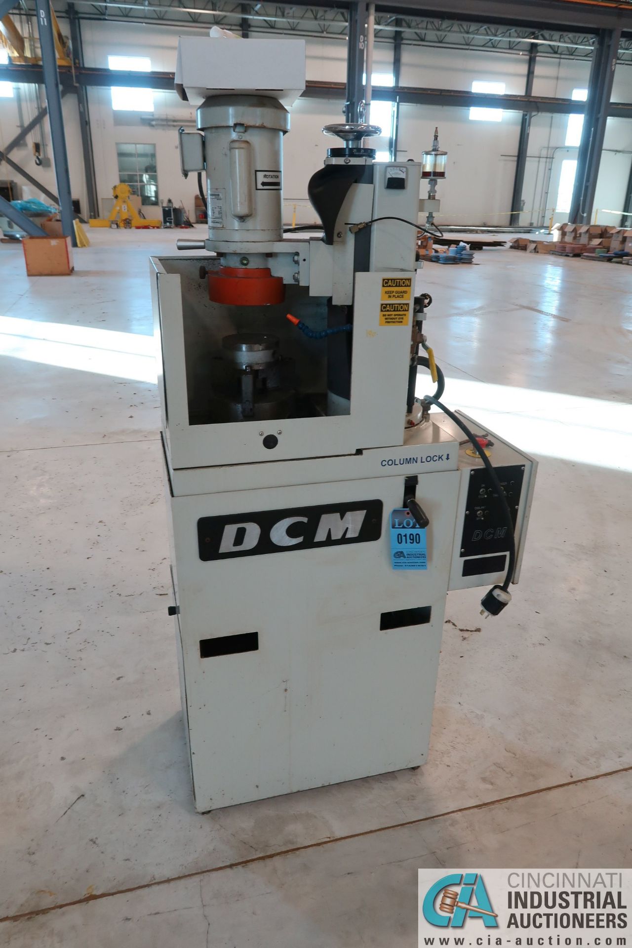 8" DCM MODEL MINI PUNCH AND DIE GRINDER; S/N 12111, 8" THREE-JAW CHUCK, 6" GRINDING WHEEL, 5"