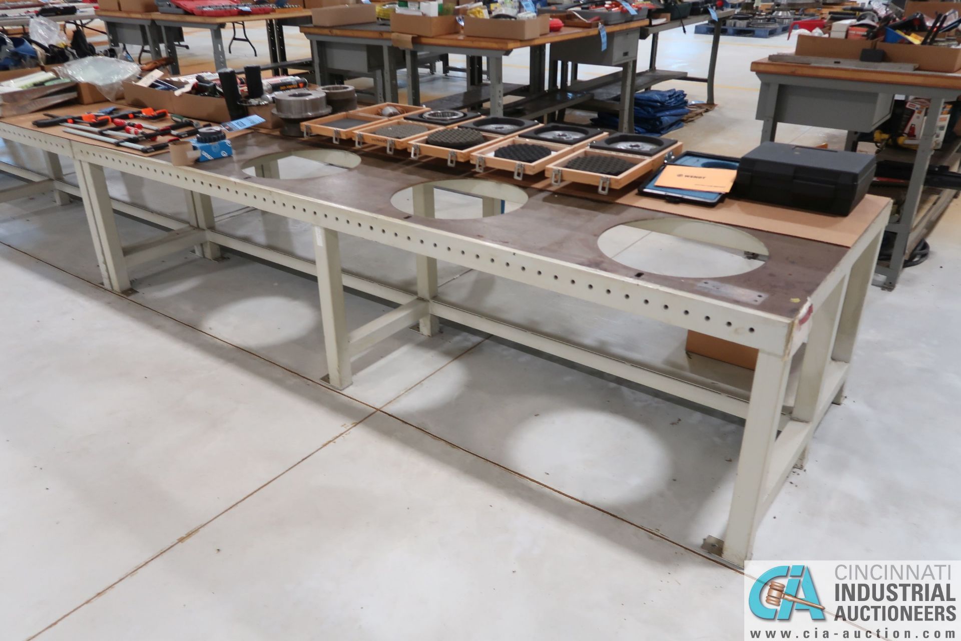 41" X 118" X 28-1/4" H STEEL LAYOUT TABLE