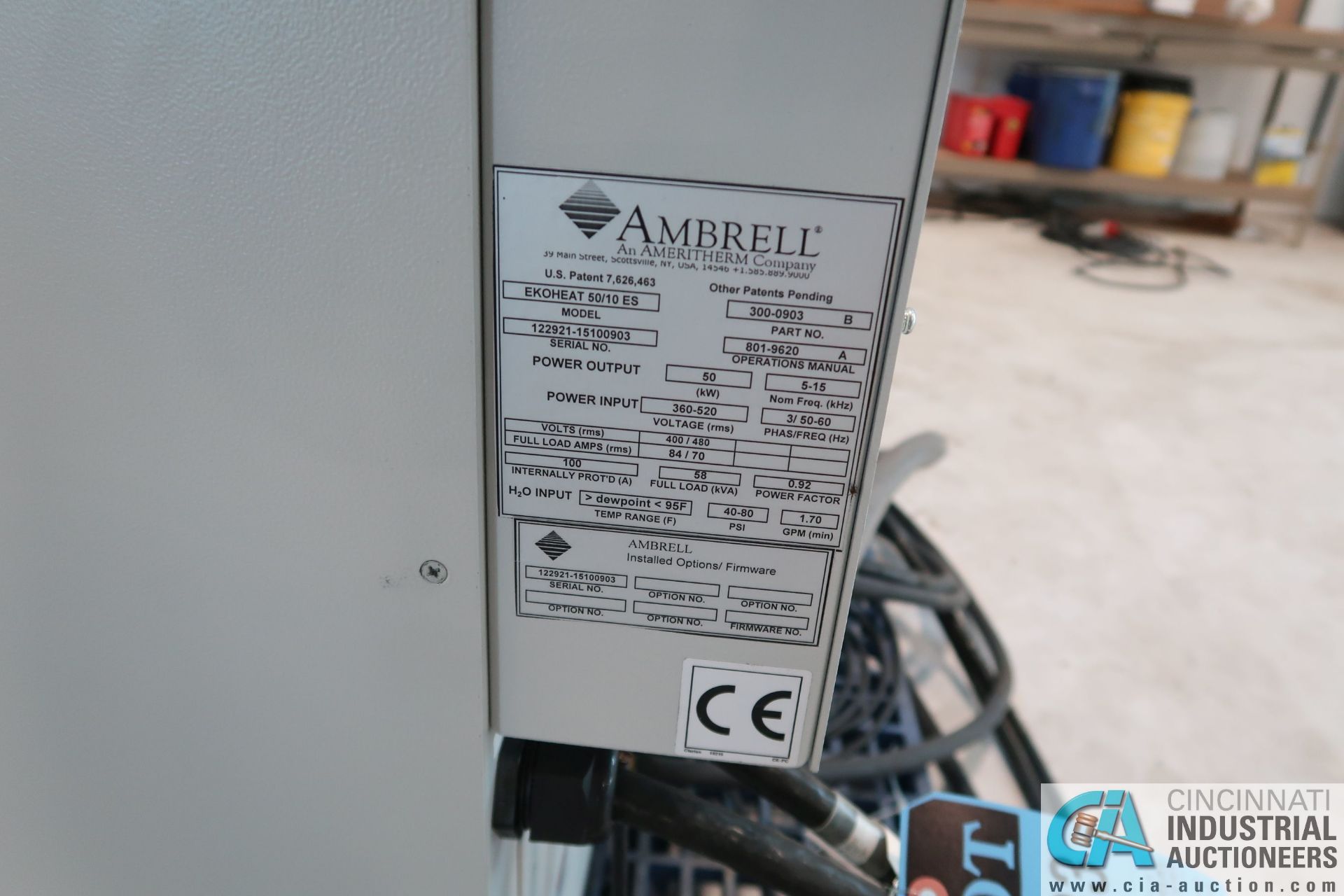 AMBRELL MODEL EKOHEAT 50/10 ES DIGITAL BEARING HEATER CONTROLLER W/ AMBRELL 301-0353,A BEARING - Image 2 of 6