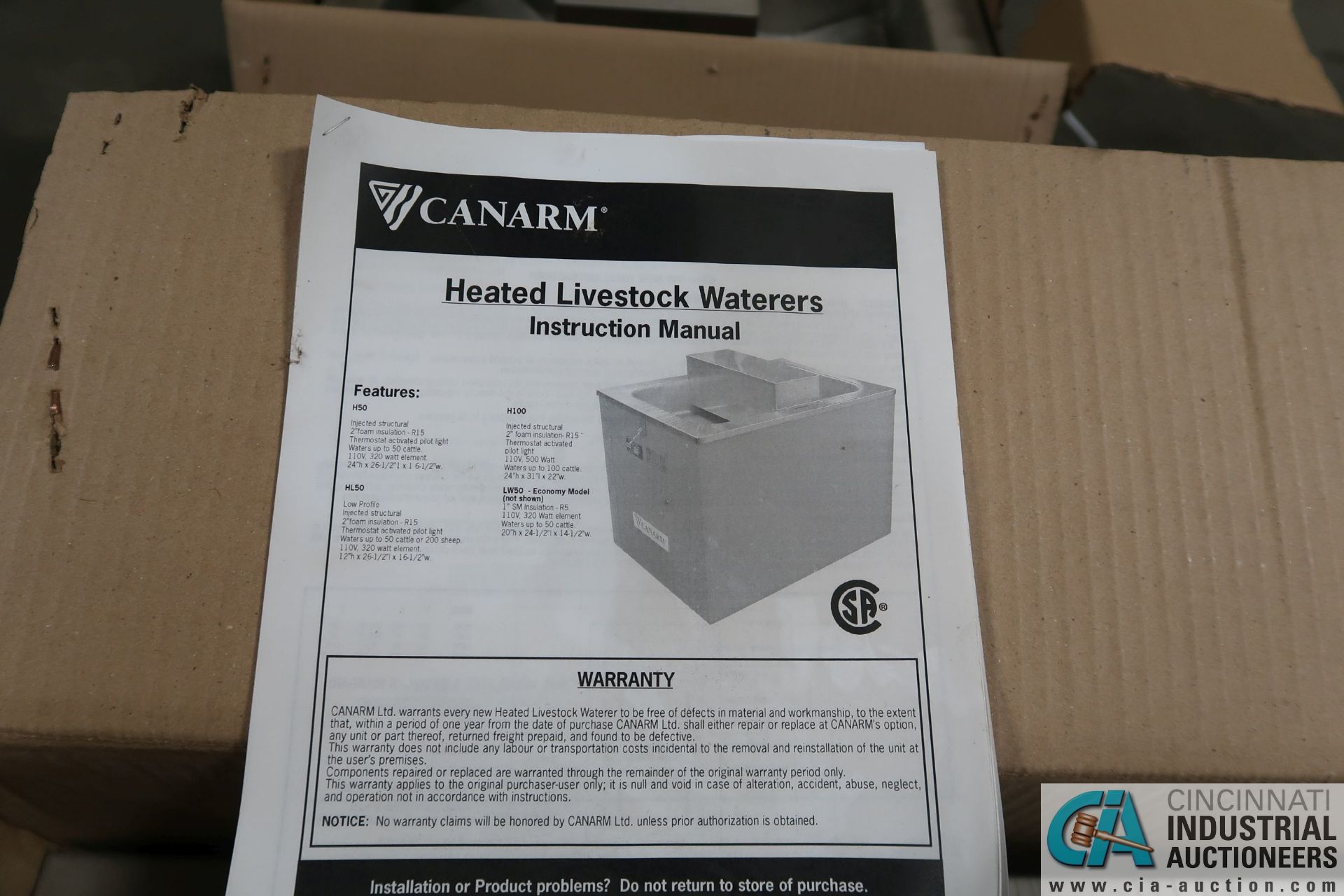 CANARM MODEL H100 HEATED LIVE STOCK WATERER - Image 3 of 3