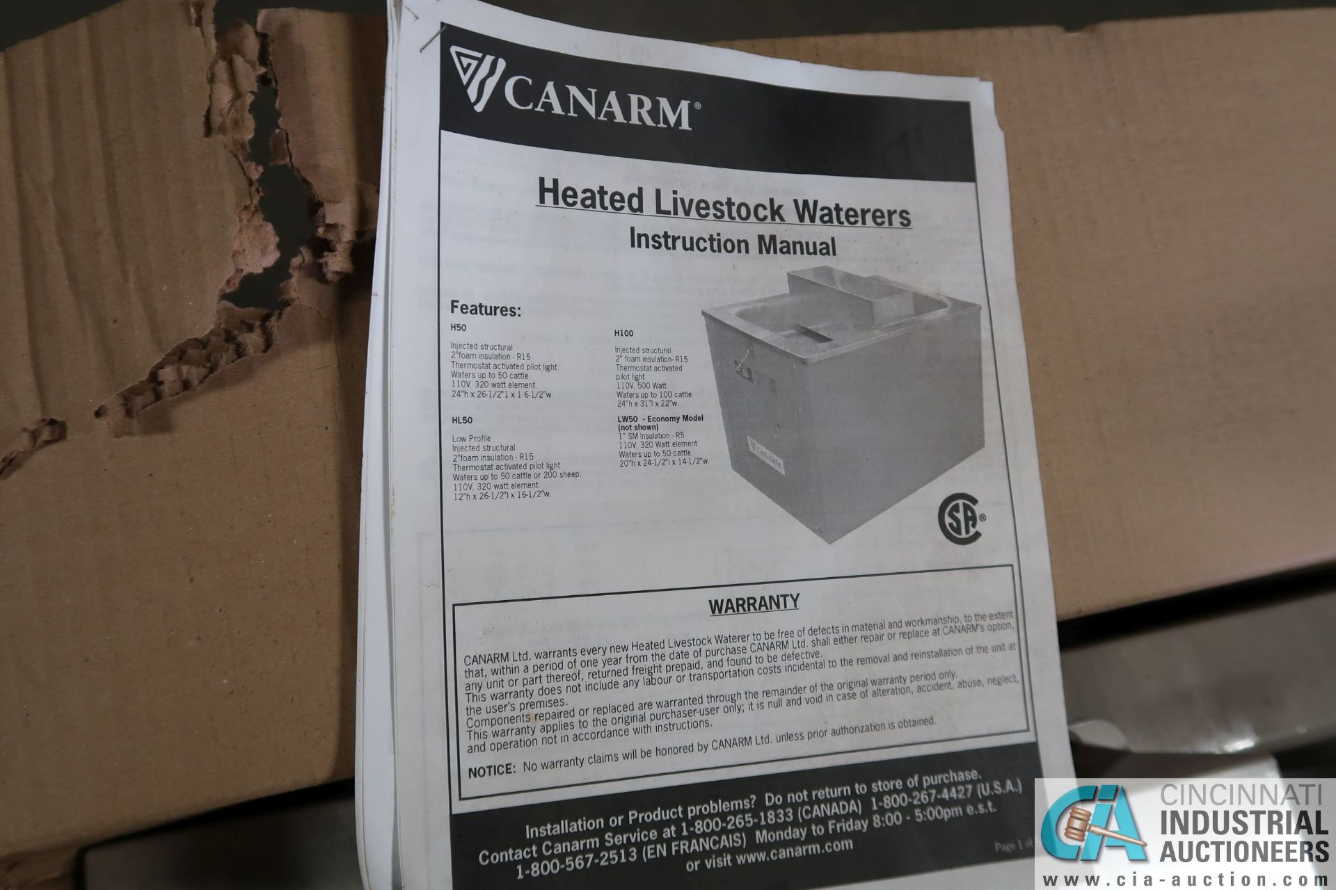 CANARM MODEL H50 HEATED LIVESTOCK WATERER - Image 3 of 3