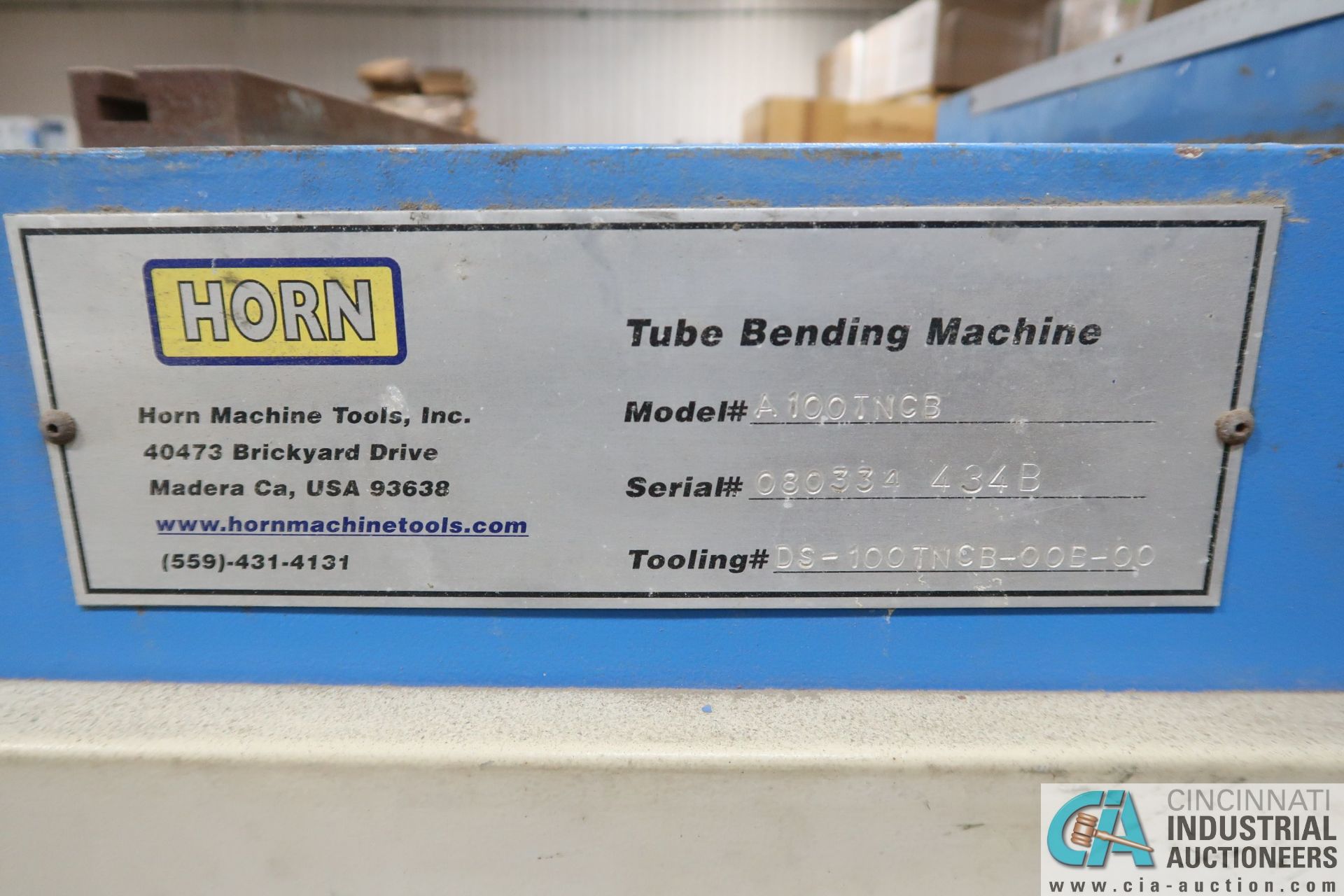 4" HORN MODEL A100 TNCB CNC HYDRAULIC TUBE BENDER; S/N 080334-434B, CAPACITIES: 4" X .217 MILL STEEL - Image 4 of 11