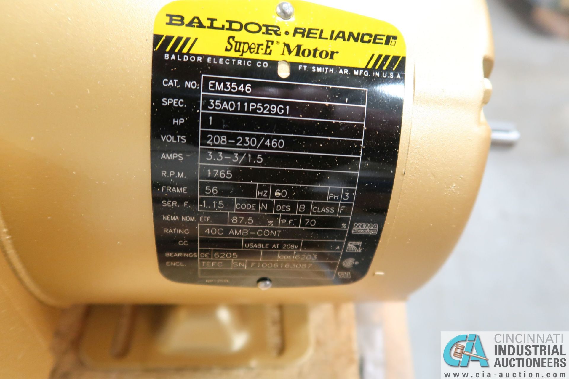 1 HP BALDOR MODEL EM3546 MOTORS ** NEW ** - Image 3 of 3