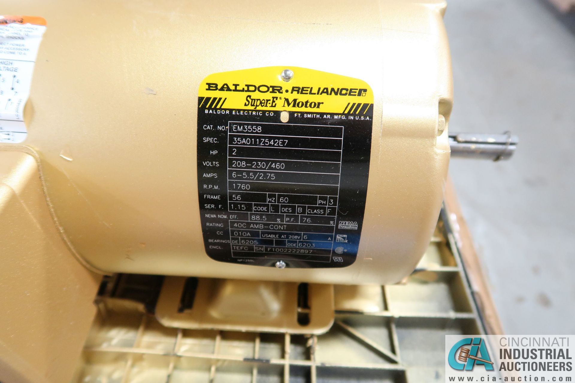 2 HP BALDOR MODEL EM3558 MOTORS ** NEW ** - Image 3 of 3