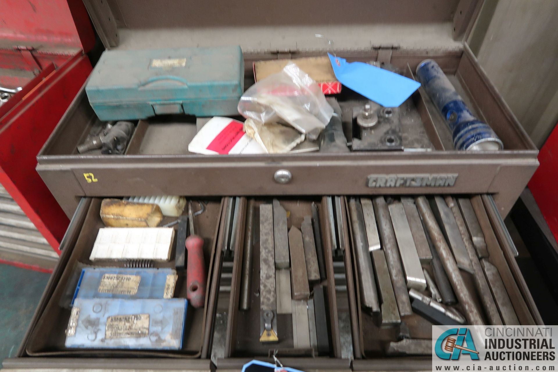 8-DRAWER CRAFTSMAN TOOL BOX WITH TOOLS AND CART - Image 2 of 4