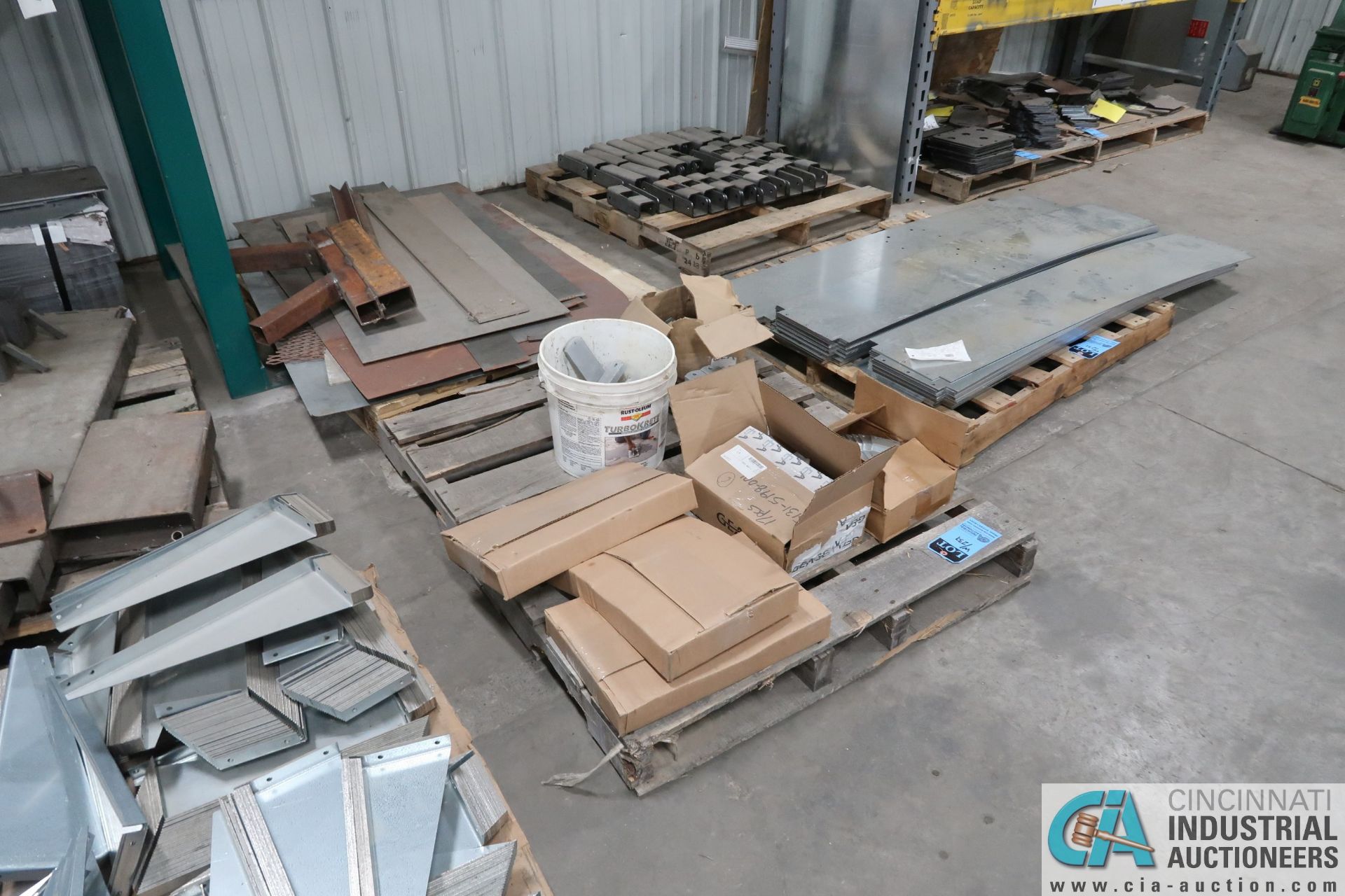 (LOT) ASSORTED STEEL FABRICATED PARTS ON 15 PALLETS - ON FLOOR AND ON RACK - Image 4 of 5