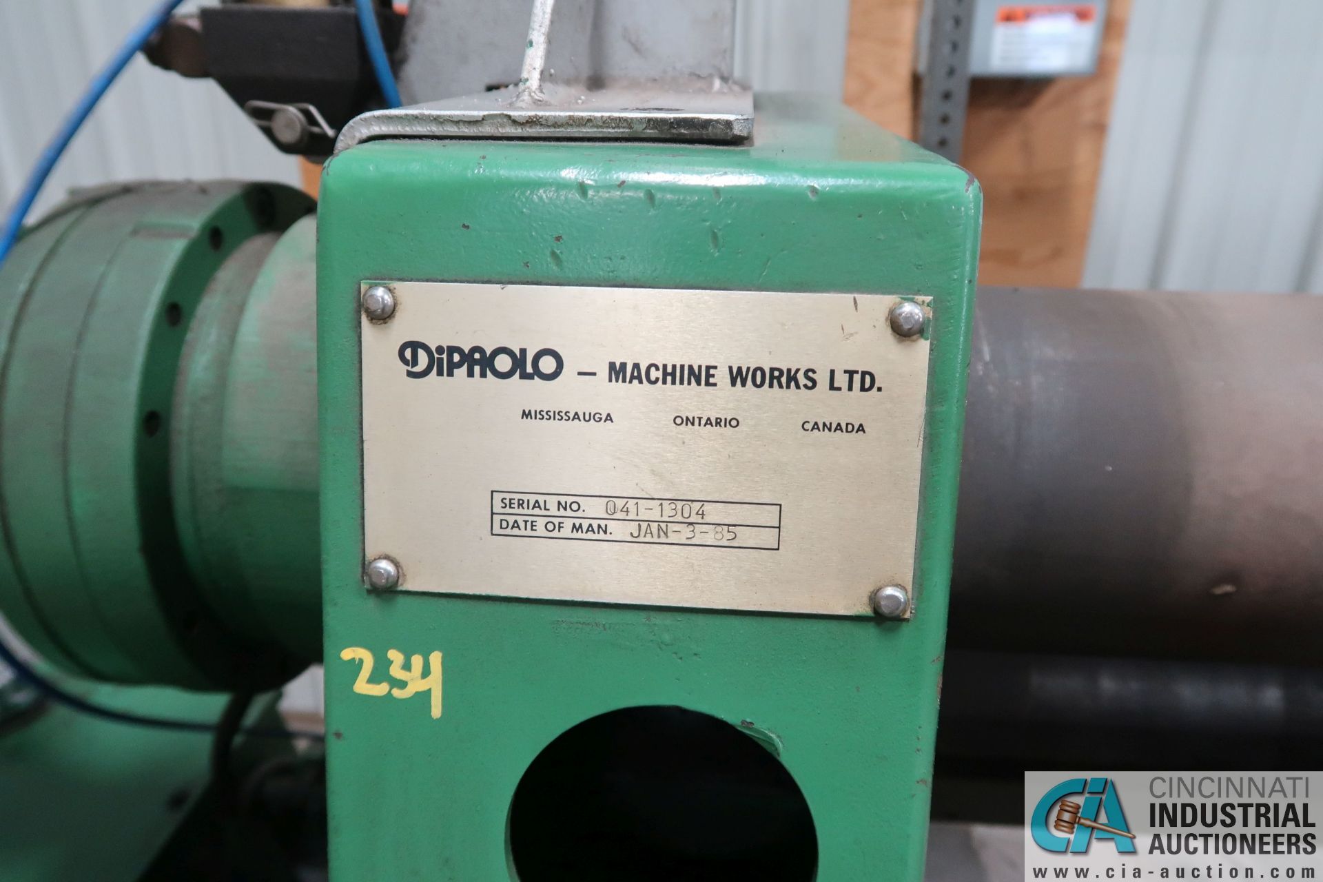 1/4" X 3' DIPAOLO PYRAMID STYLE PLATE BENDING MACHINE; S/N 041-1304, 7-1/2 HP, 6-1/2" DIA. ROLLS, - Image 5 of 9