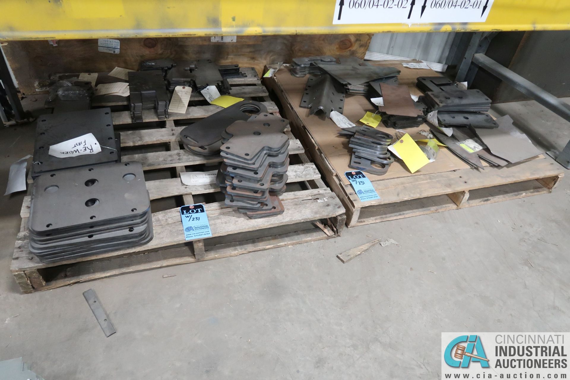 (LOT) ASSORTED STEEL FABRICATED PARTS ON 15 PALLETS - ON FLOOR AND ON RACK - Image 5 of 5