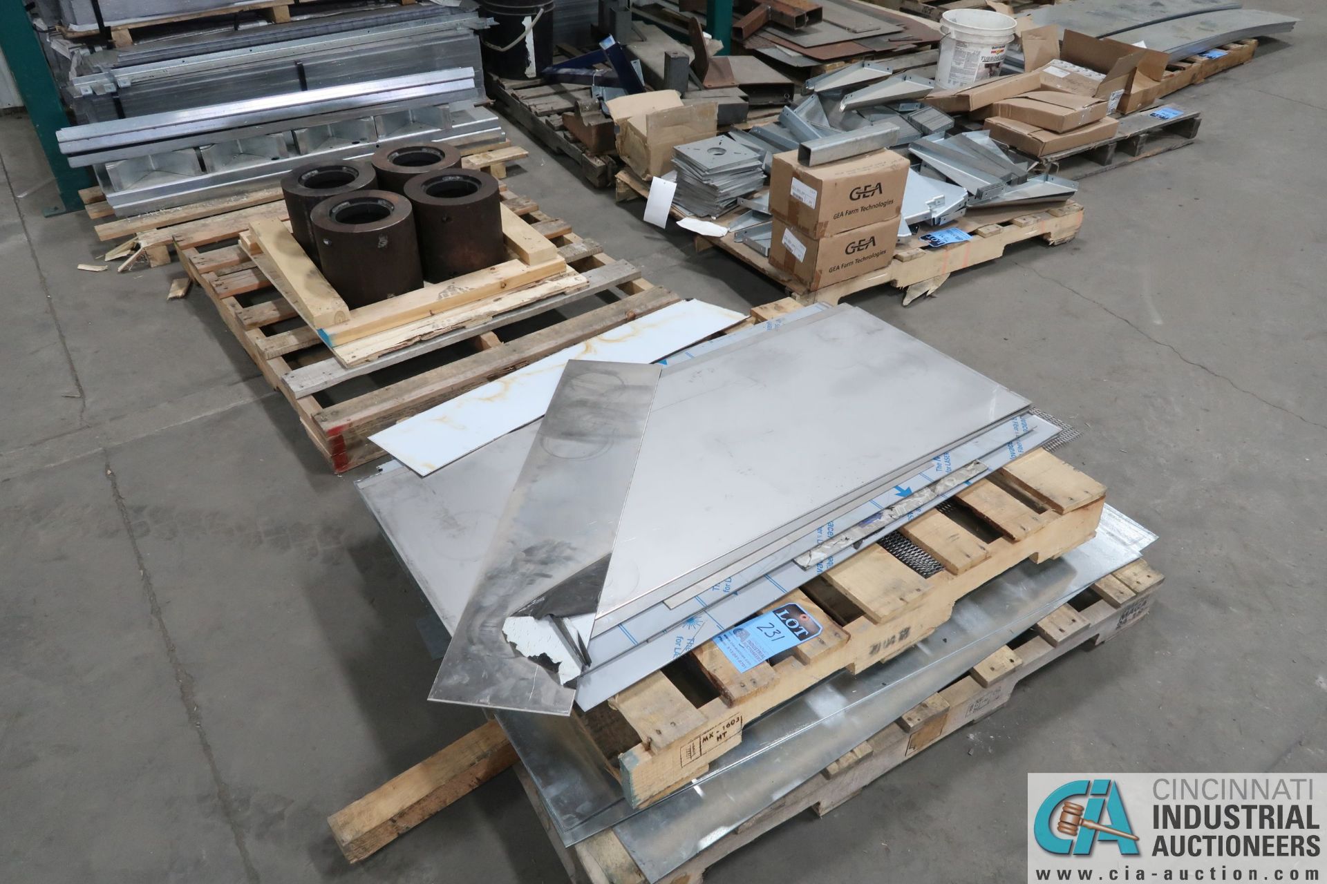 (LOT) ASSORTED STEEL FABRICATED PARTS ON 15 PALLETS - ON FLOOR AND ON RACK - Image 2 of 5