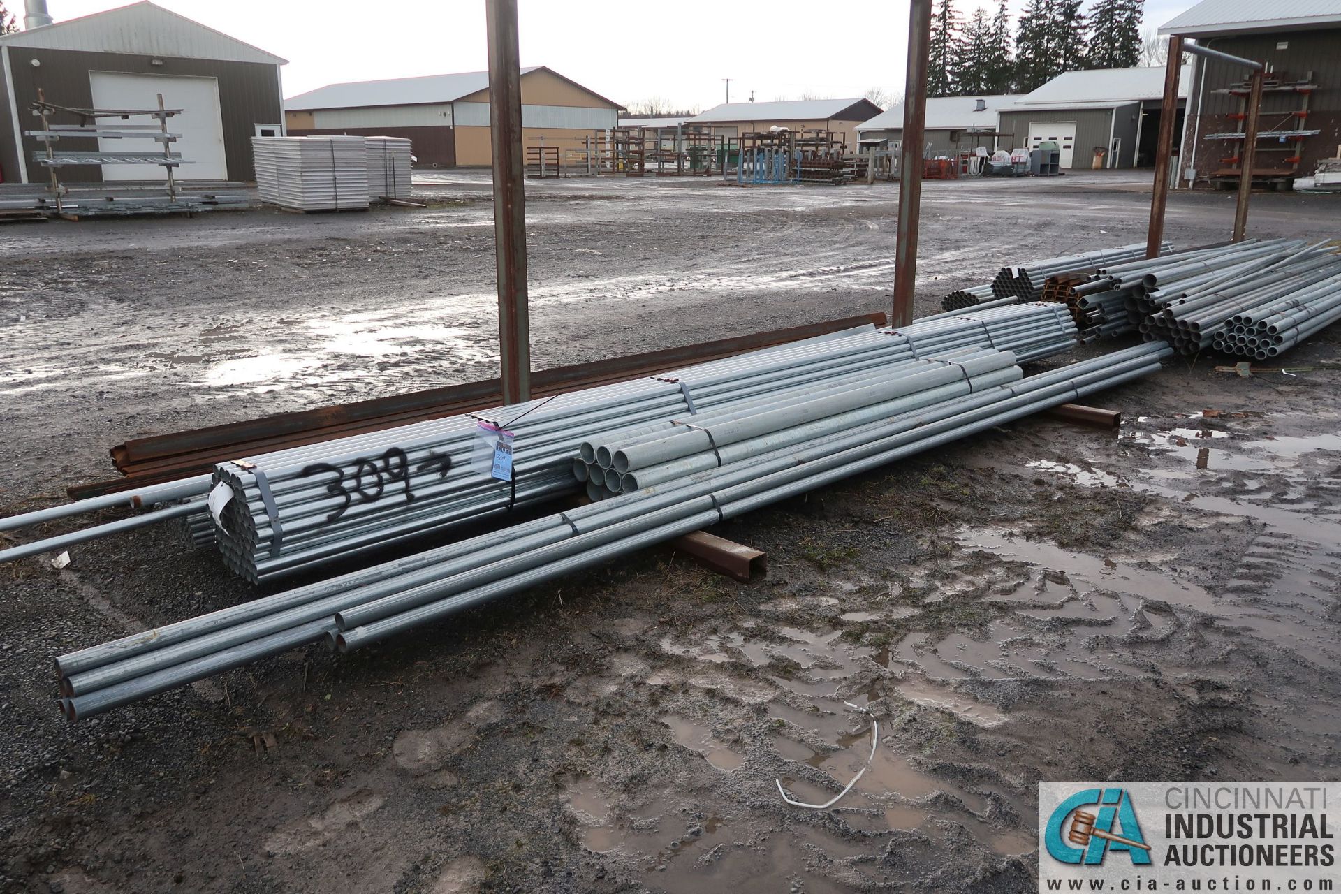 (LOT) ASSORTED GALVINIZED TUBING WITH RACKS - Image 2 of 3