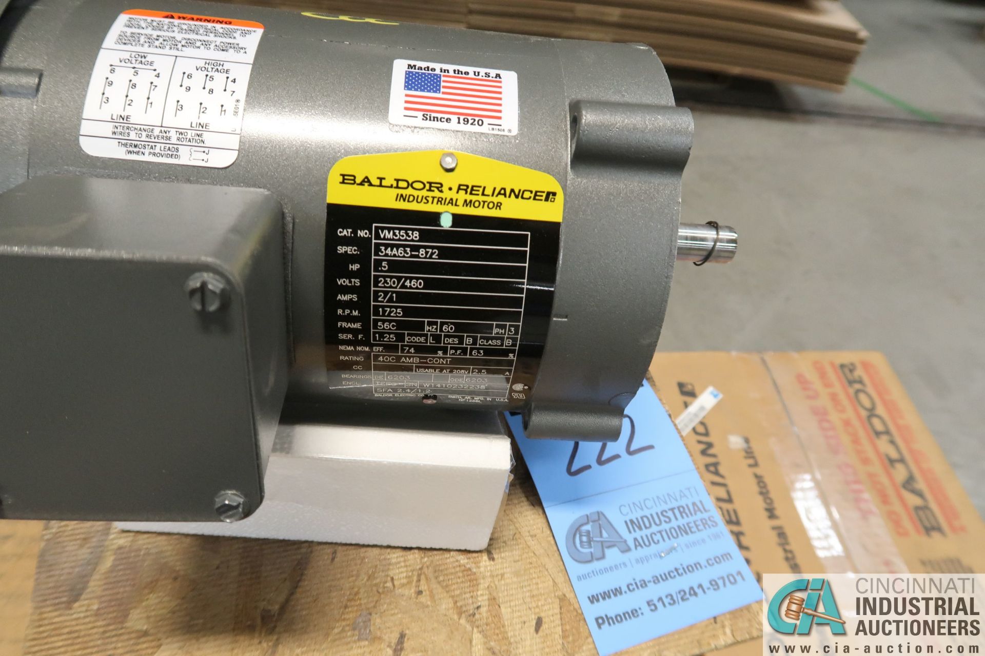 1/2 HP BALDOR MOTORS ** NEW ** - Image 3 of 3