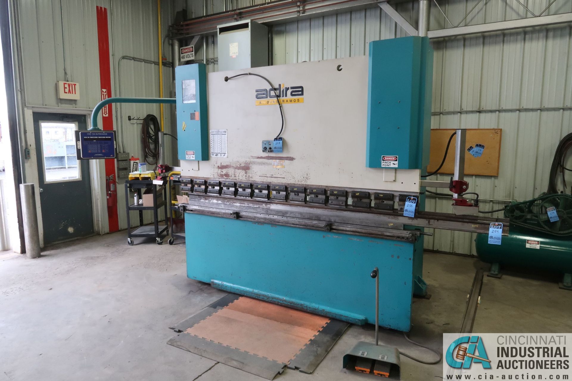 77 TON X 98" ADIRA MODEL QHD-7025 CNC PRESS BRAKE; S/N 5989/10974, HURCO AUTOMEC CNC 150 AUTOGAUGE