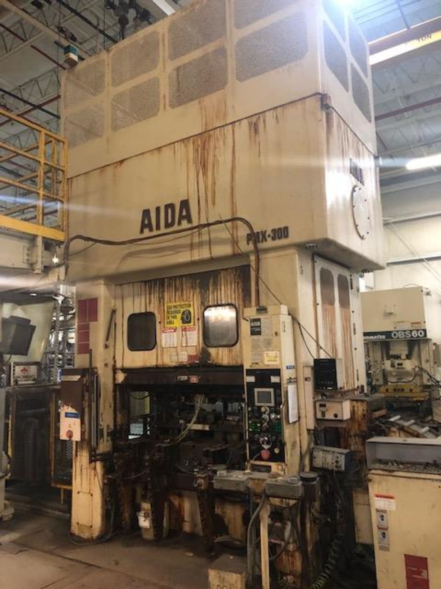 330 TON AIDA MODEL PMX-L2-300(1) STRAIGHT SIDE DOUBLE CRANK PRESS; S/N 12903-0696, 5.90" STROKE, - Image 9 of 10