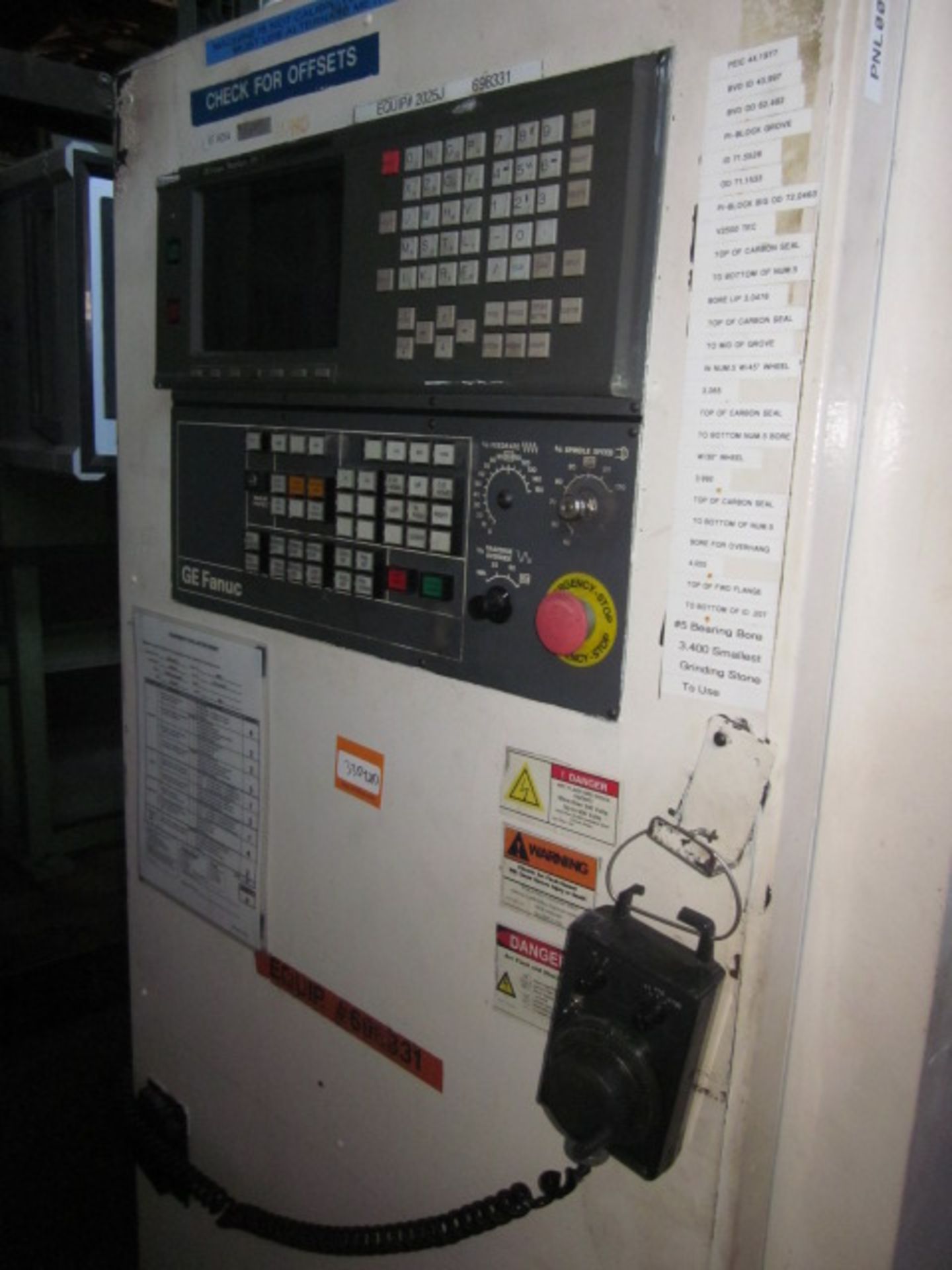 78" TOSHIBA SHIBAURA MODEL TSN20A CNC VERTICAL TURRET LATHE; S/N 112637, CAPACITY SWING 98.4", CHUCK - Image 3 of 6