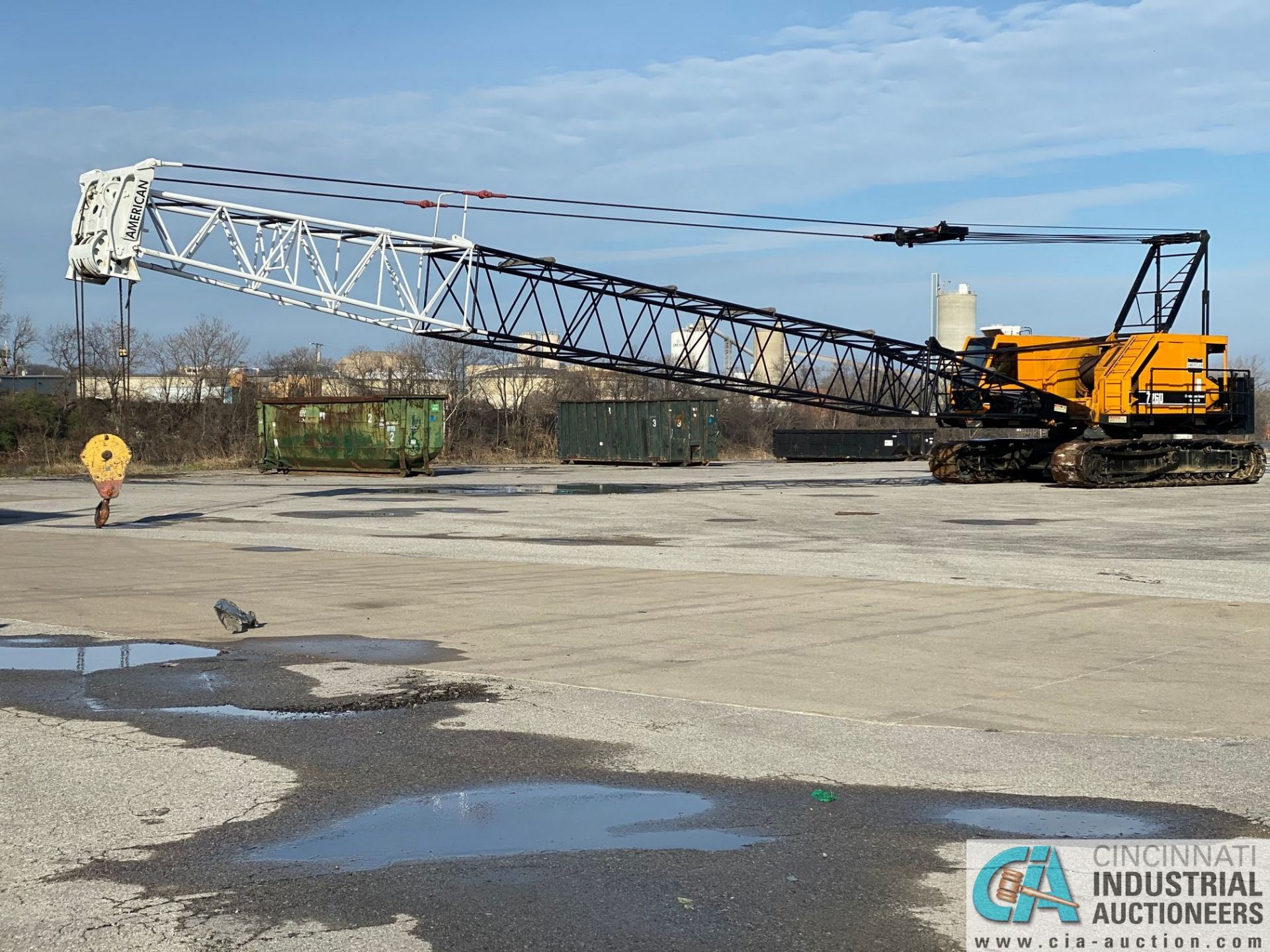 100 TON AMERICAN 7260 LATTICE BOOM CRAWLER CRANE; S/N 9509AC3668, ORIGINAL MFG 1995, COMPLETELY