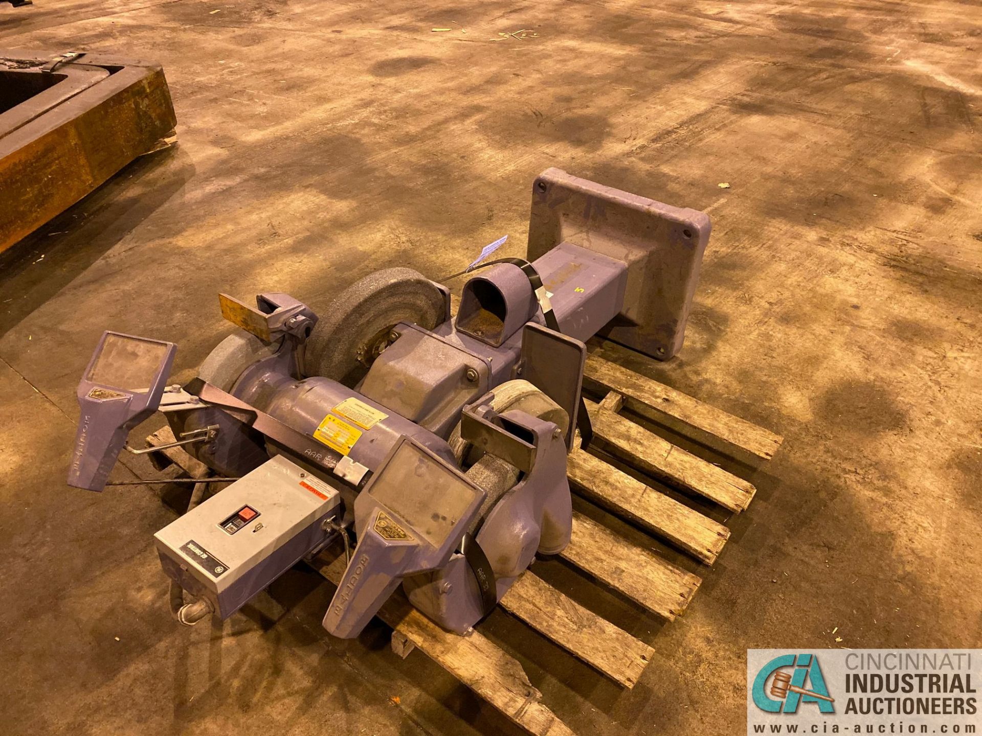 2 HP BALDOR DOUBLE END PEDESTAL GRINDER; S/N X1309M43736 (2015) WITH MISC. GRINDING WHEELS - Image 7 of 7