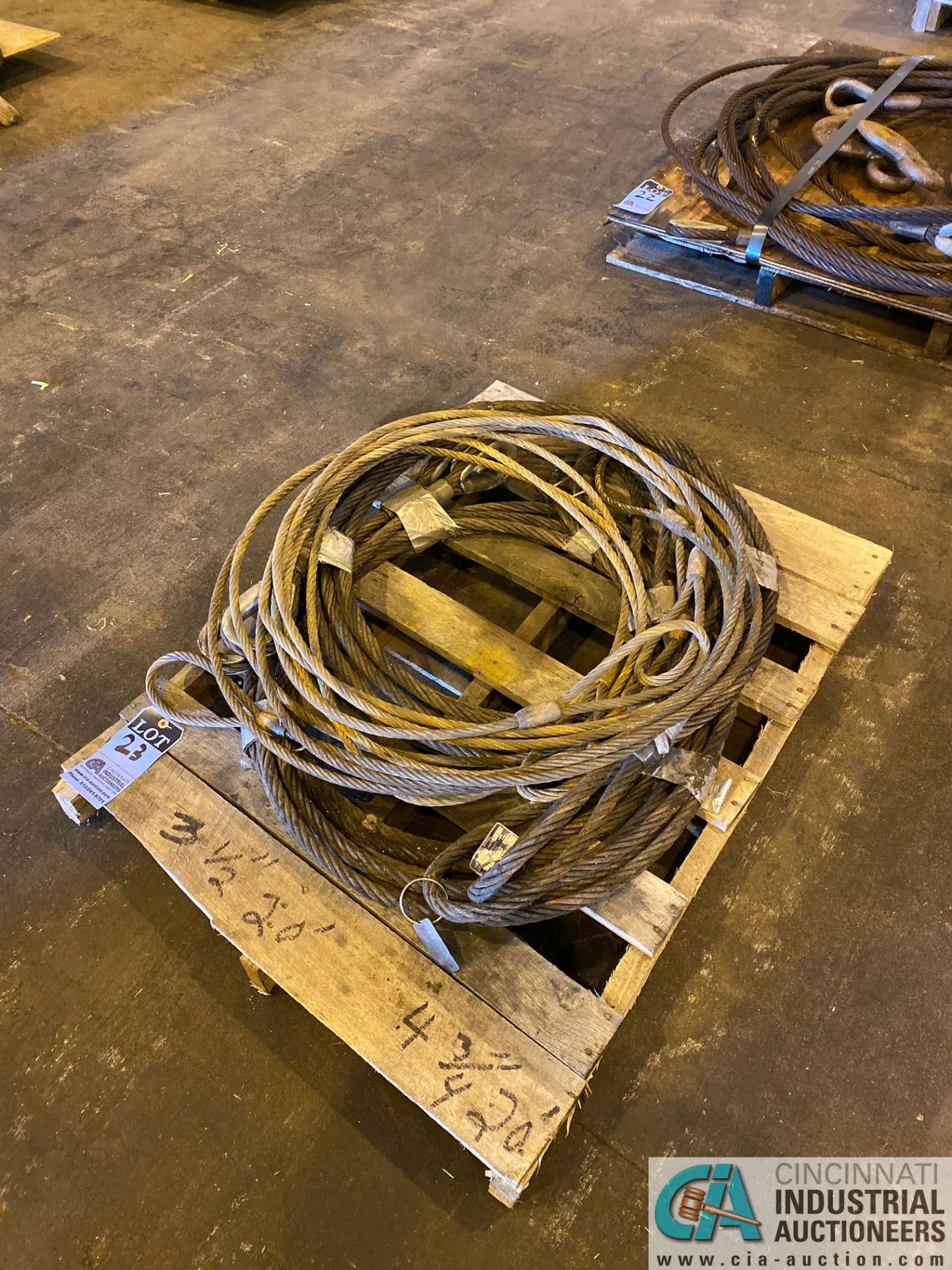 (LOT) (3) 1/2" X 20' & (4) 3/4" X 20' LIFTING CABLES - Image 2 of 2