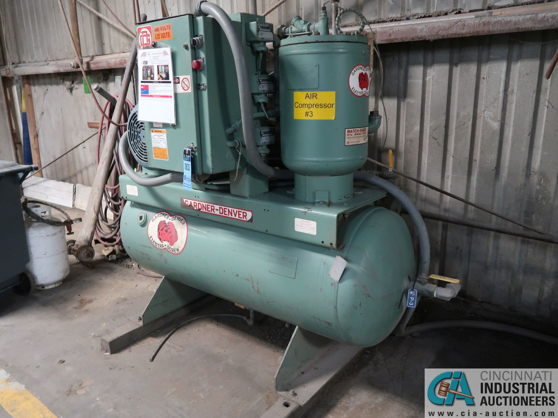 30 HP GARDNER-DENVER MODEL EBERFB HORIZONTAL TANK AIR COMPRESSOR; S/N M11452 - Image 2 of 4