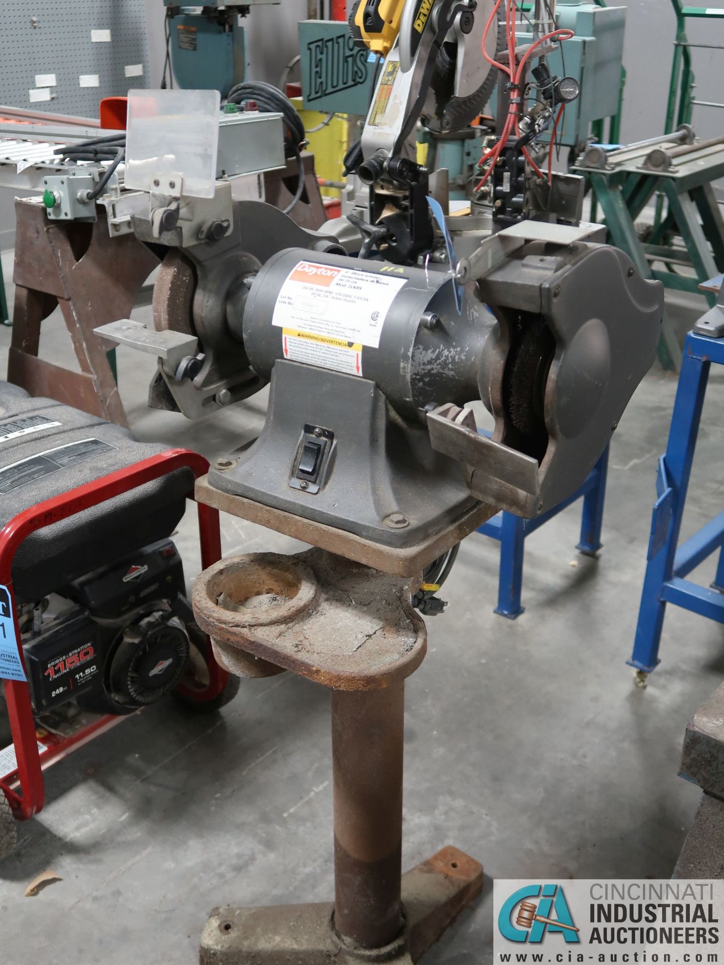 8" DAYTON MODEL 2LKR9 DOUBLE END PEDESTIAL GRINDER - Image 3 of 3