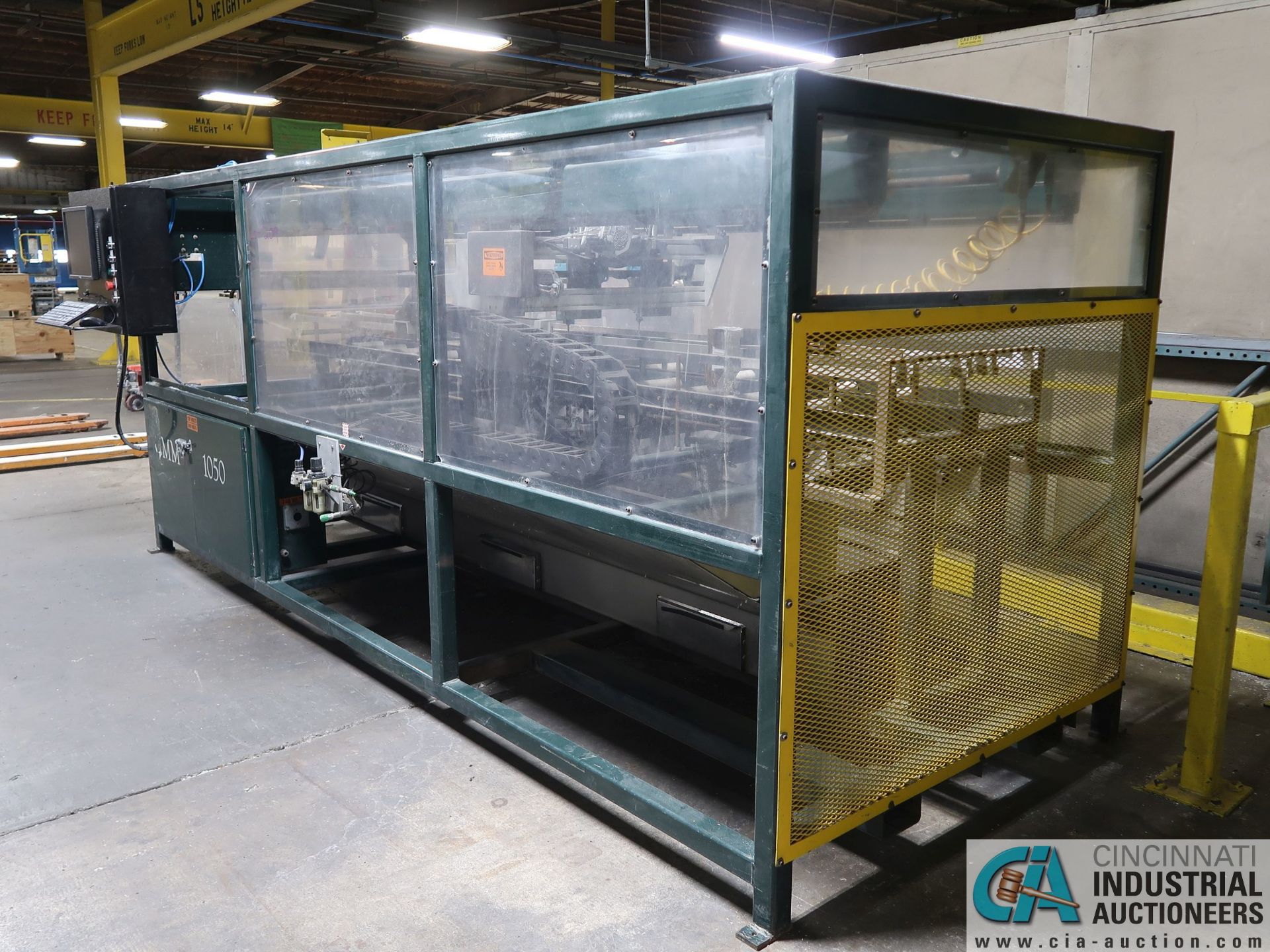 CMM MODEL CM1050 DUAL HEAD CNC FENCE ROUTER; S/N 1050070365, 10" X 12' LONG (APPROX.) ROLLER TABLES - Image 3 of 11