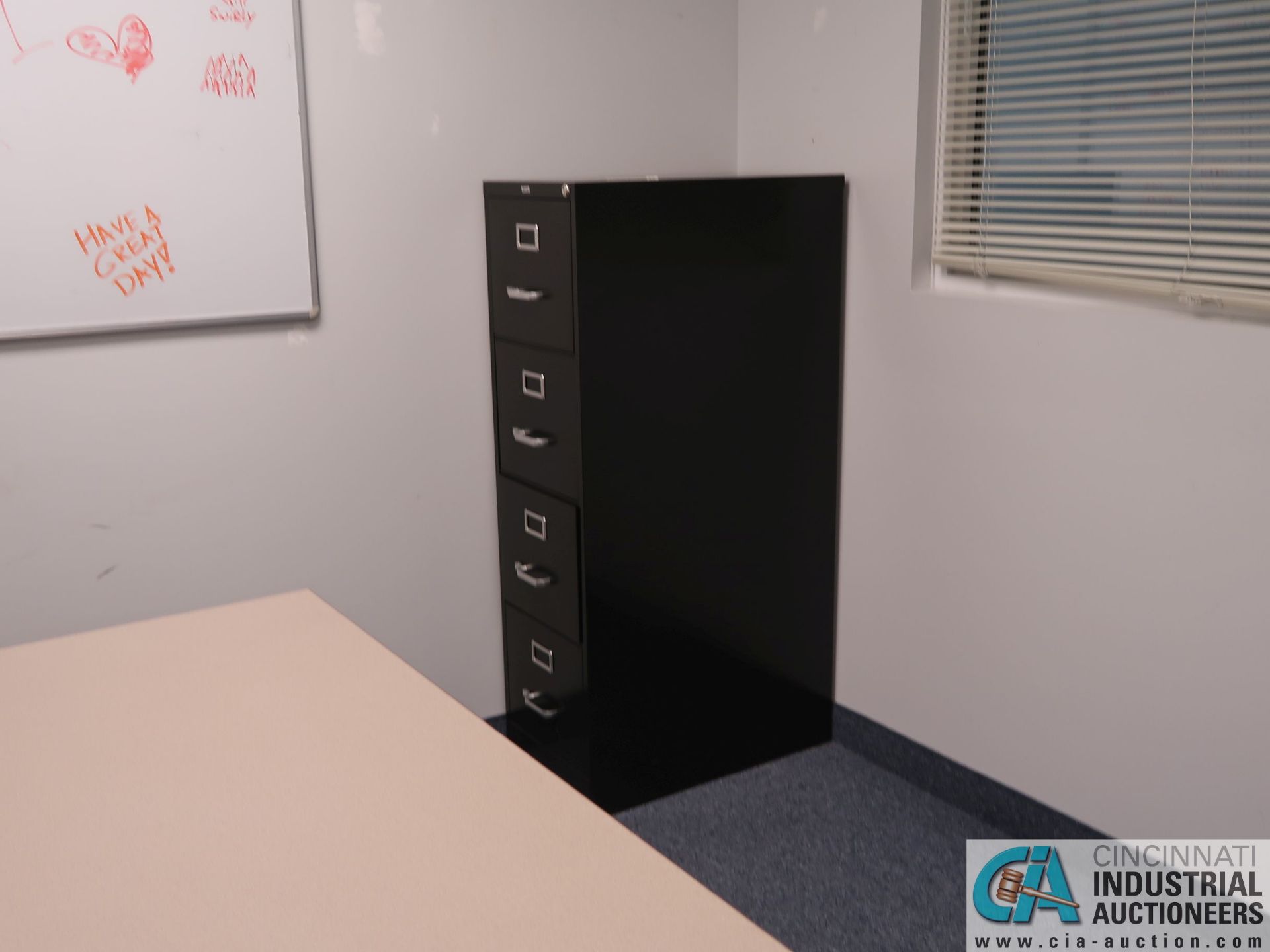 (LOT) L-SHAPED MODULAR DESK WITH CHAIR, BOOKCASE, AND FILING CABINETS ** NO DRY ERASE BOARD ** - Image 2 of 3